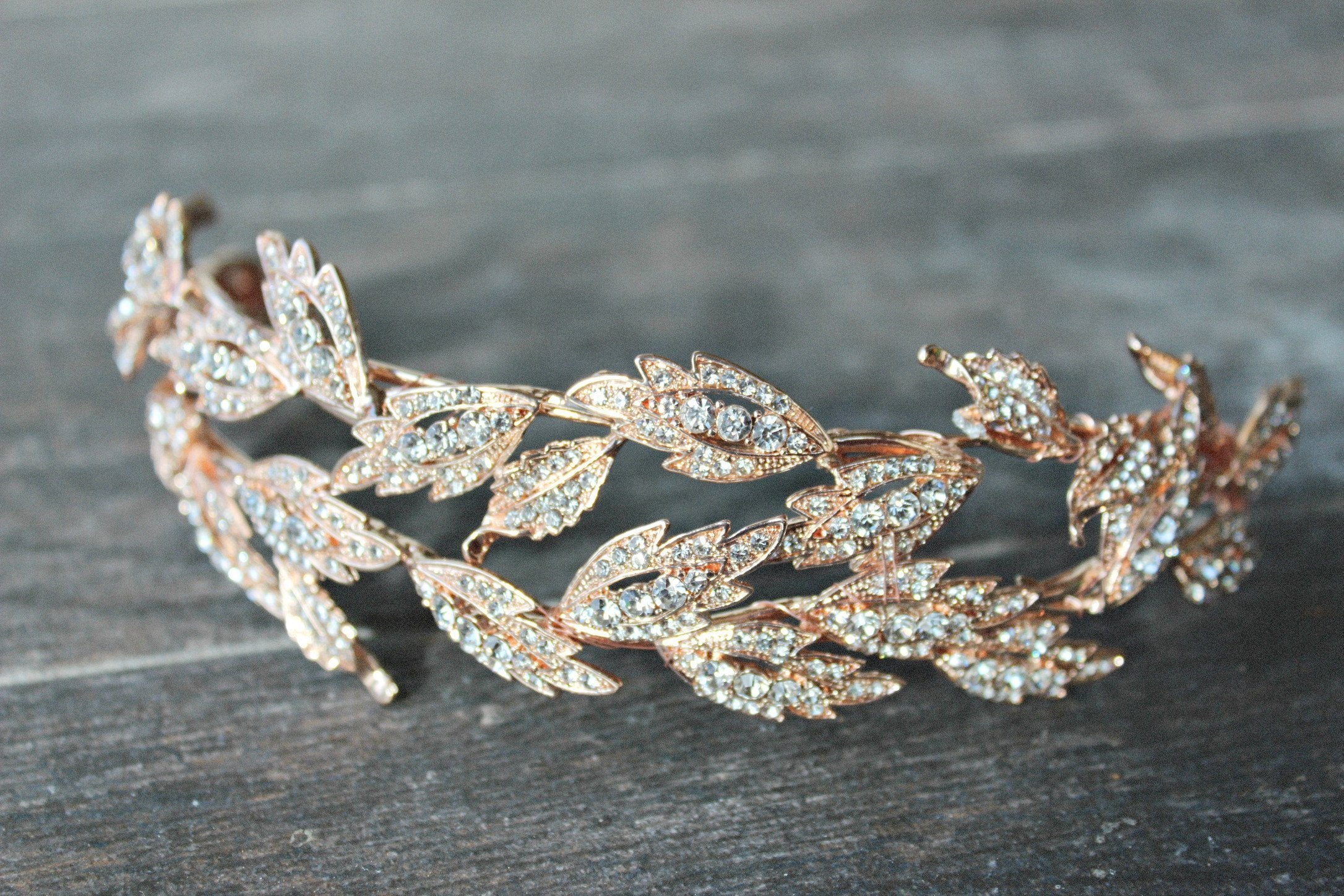 bridal headpieces rose gold