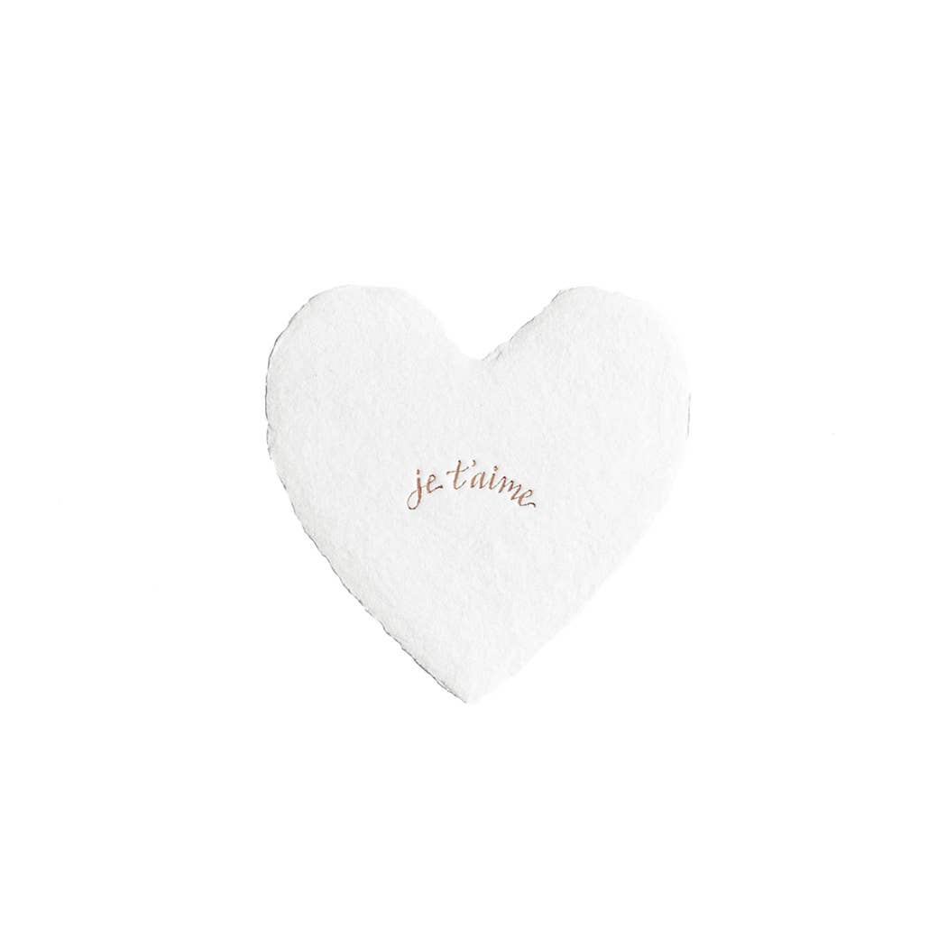 Je T’aime Petite Foiled Handmade Paper Heart: Box of 6