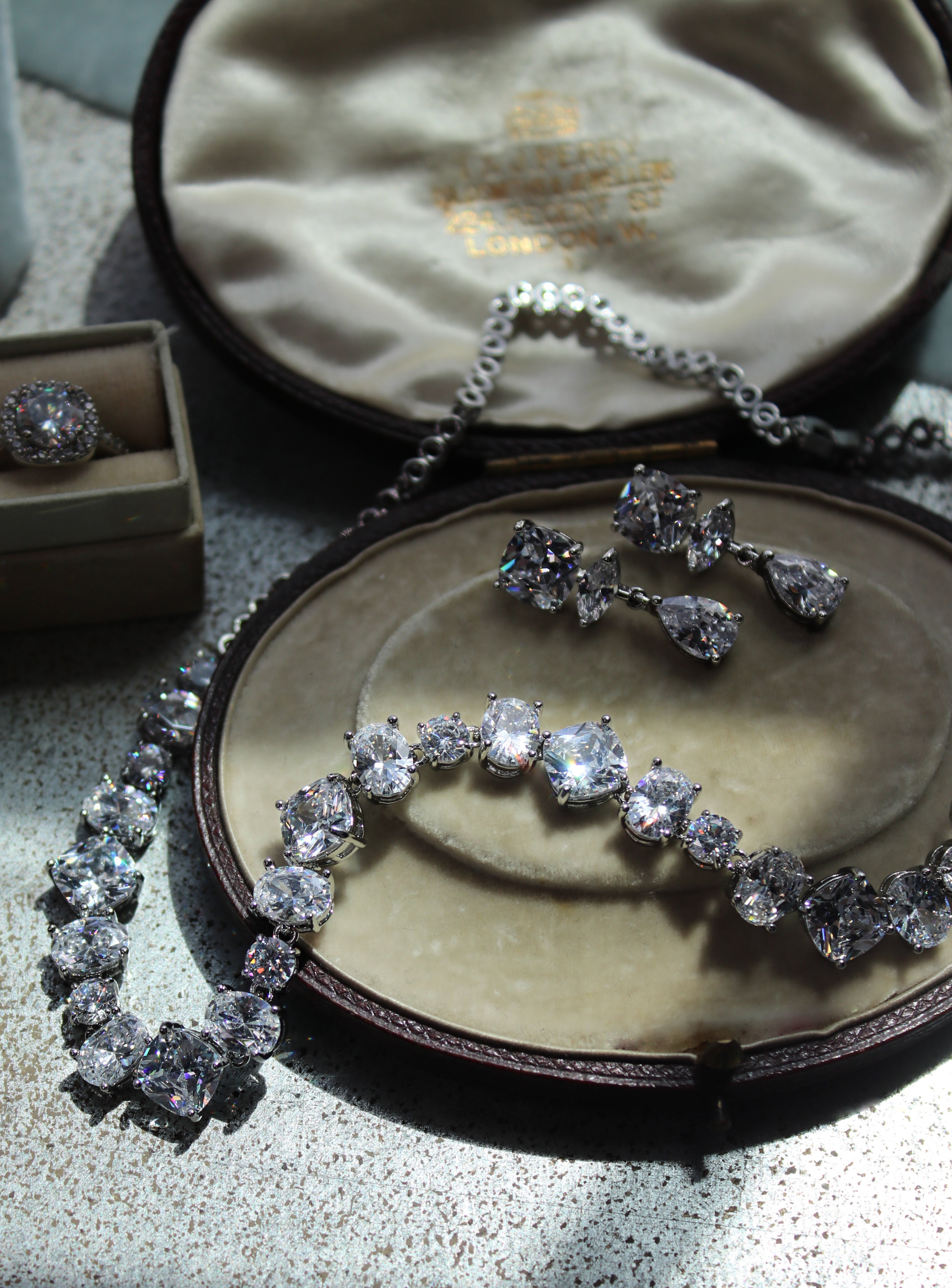 Simulated diamond Necklace and matching earrings | EDEN LUXE Bridal