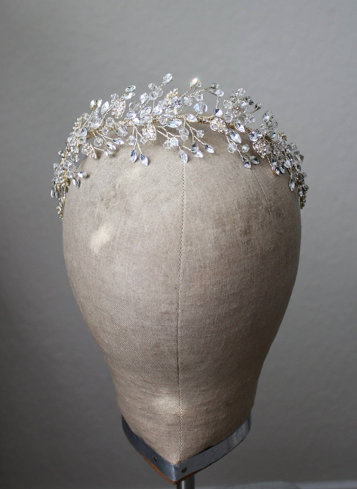 Silver Crystal Bridal Tiara Headband Pandora - Silver Crystal wedding headband – Bella-Tiara main image 3