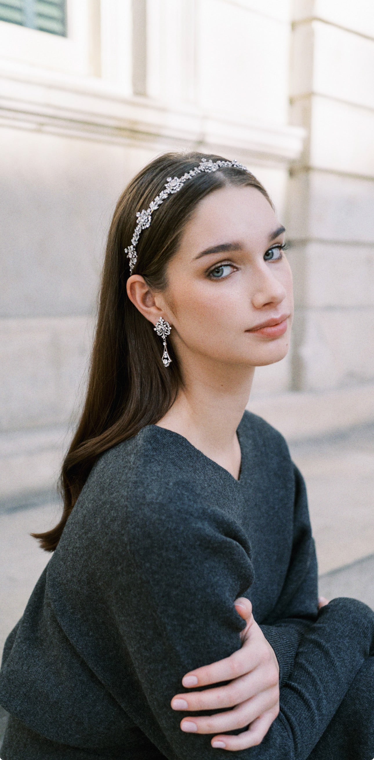 WADE Earrings – Early 1900's Archival Necklace Inspired - Swarovski Crystal Drop Earrings Sophie Kaye x EDEN LUXE Everyday