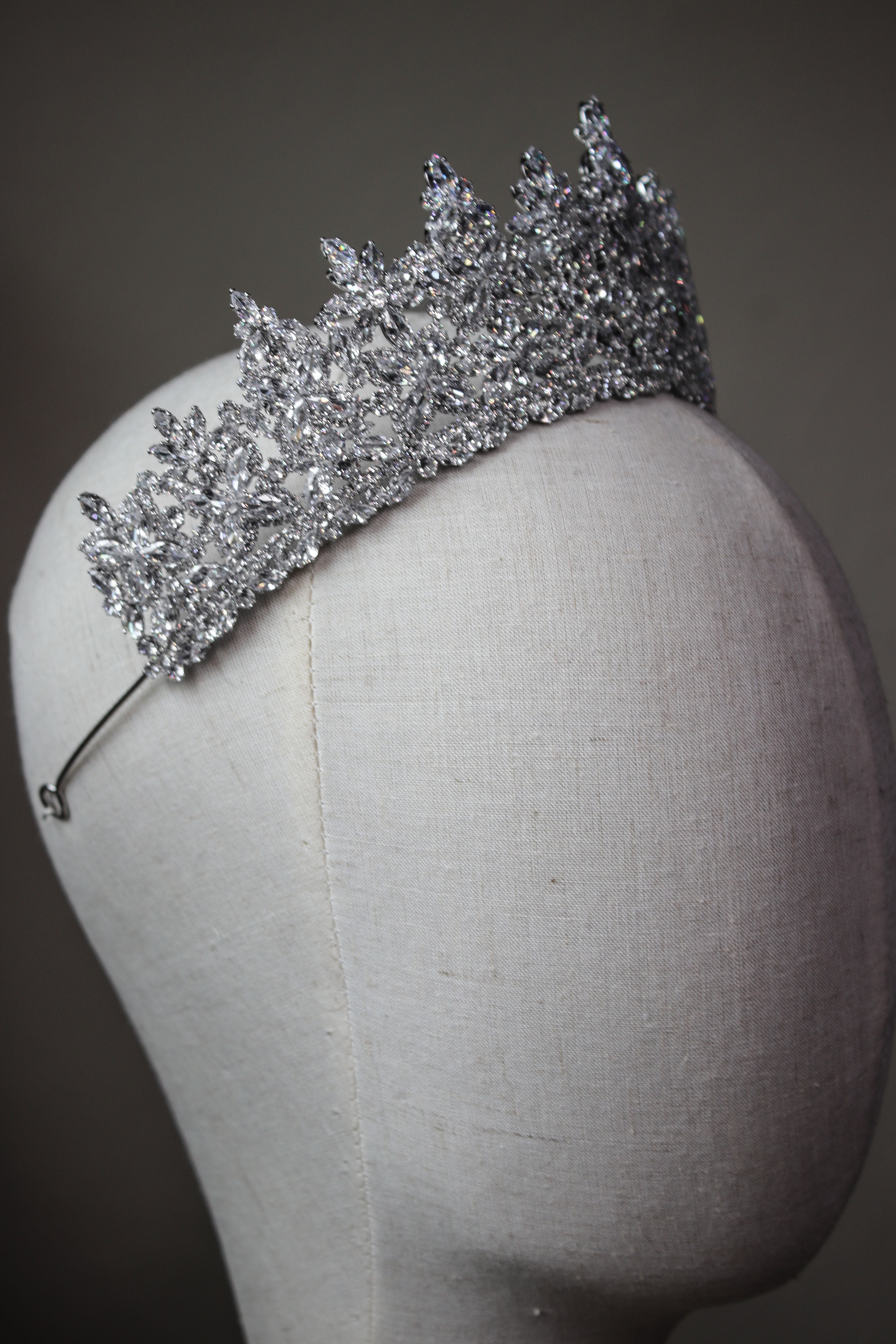 Large Statement Crown Simulated Diamond Crown CIERRA | EDEN LUXE Bridal
