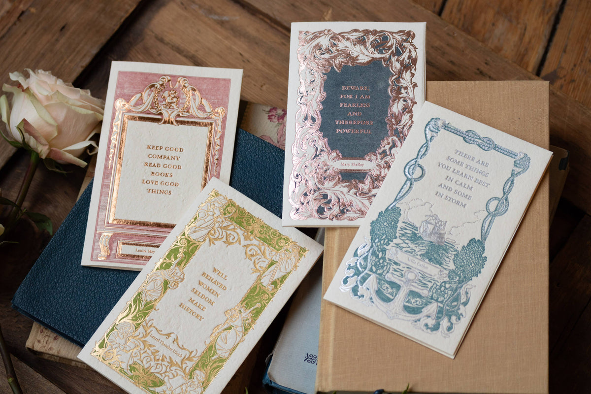 Mary Shelley Quote Foil Letterpress Folded Card