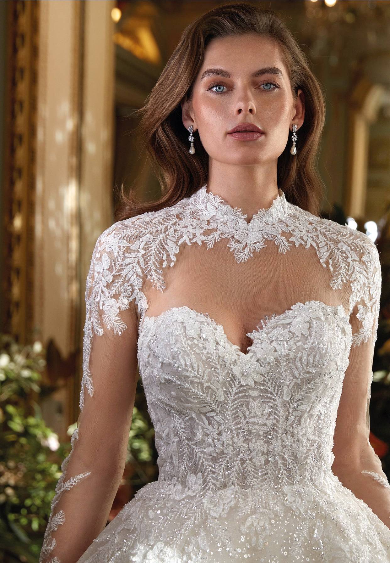 MADISON Simulated Diamond and Pearl Drop Earrings and Necklace Set