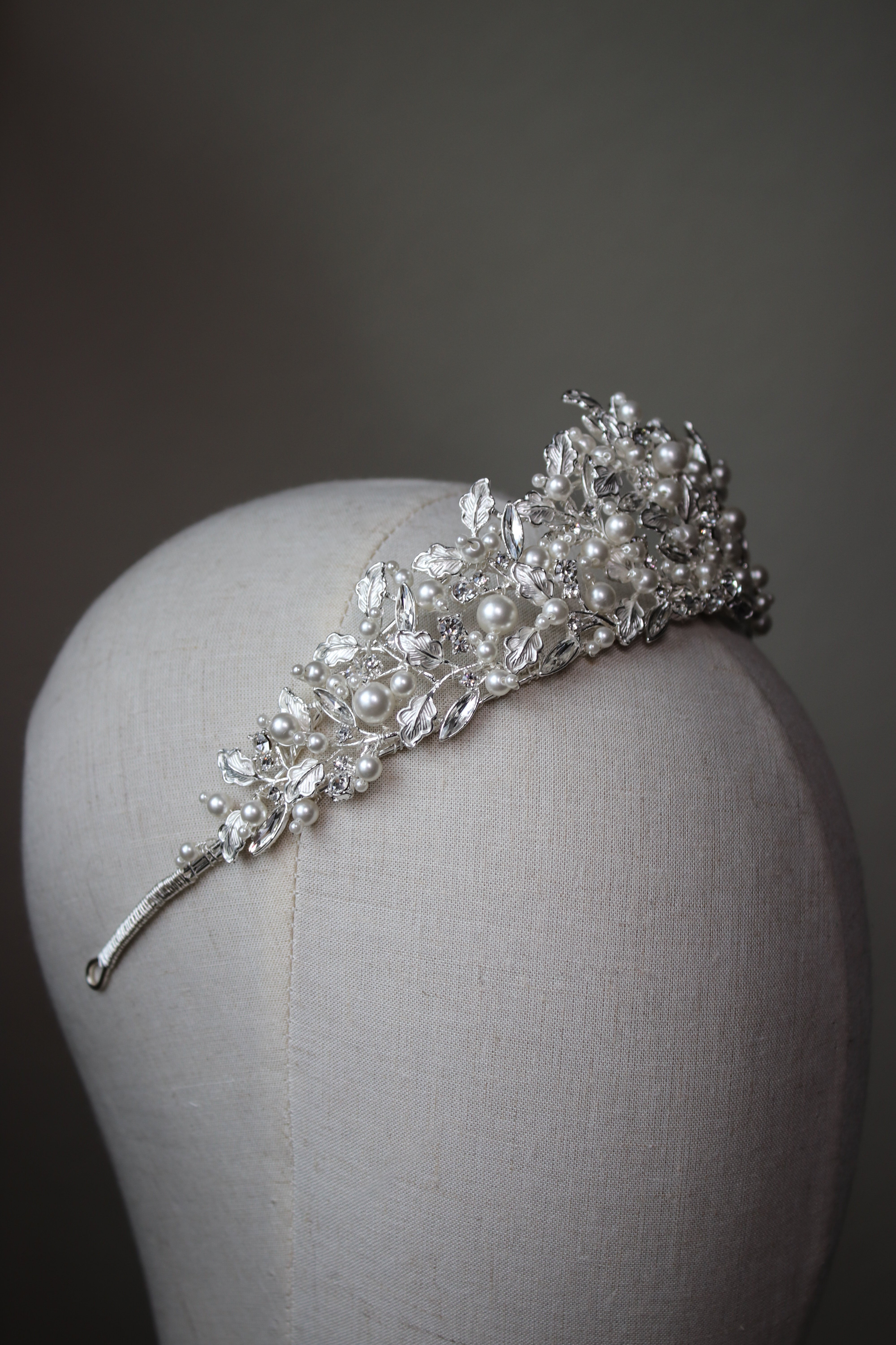 Silver Oak Leaf Tiara for Brides | EDEN LUXE Bridal