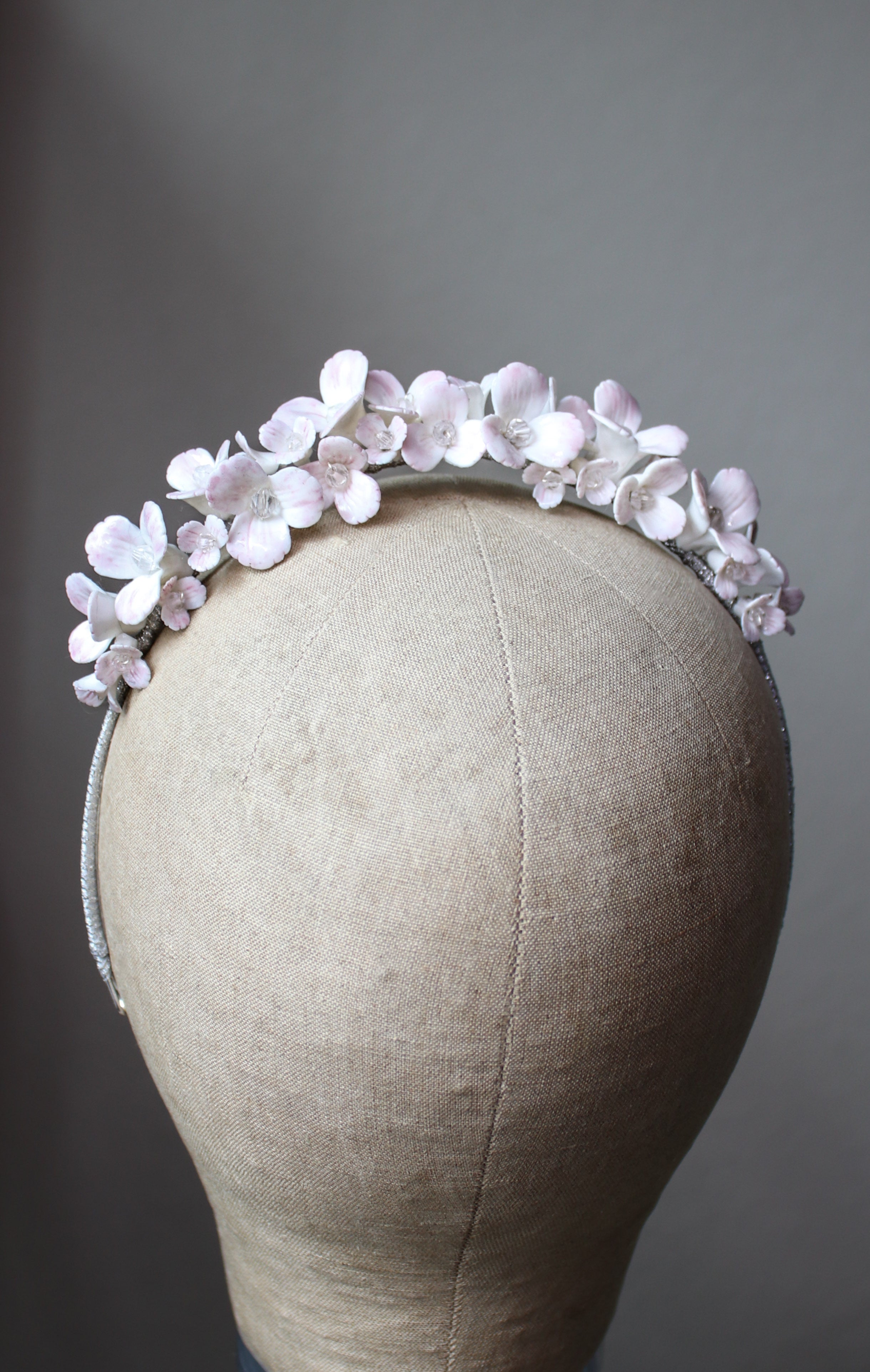 Hand Painted Pink Porcelain Floral Tiara | EDEN LUXE Bridal