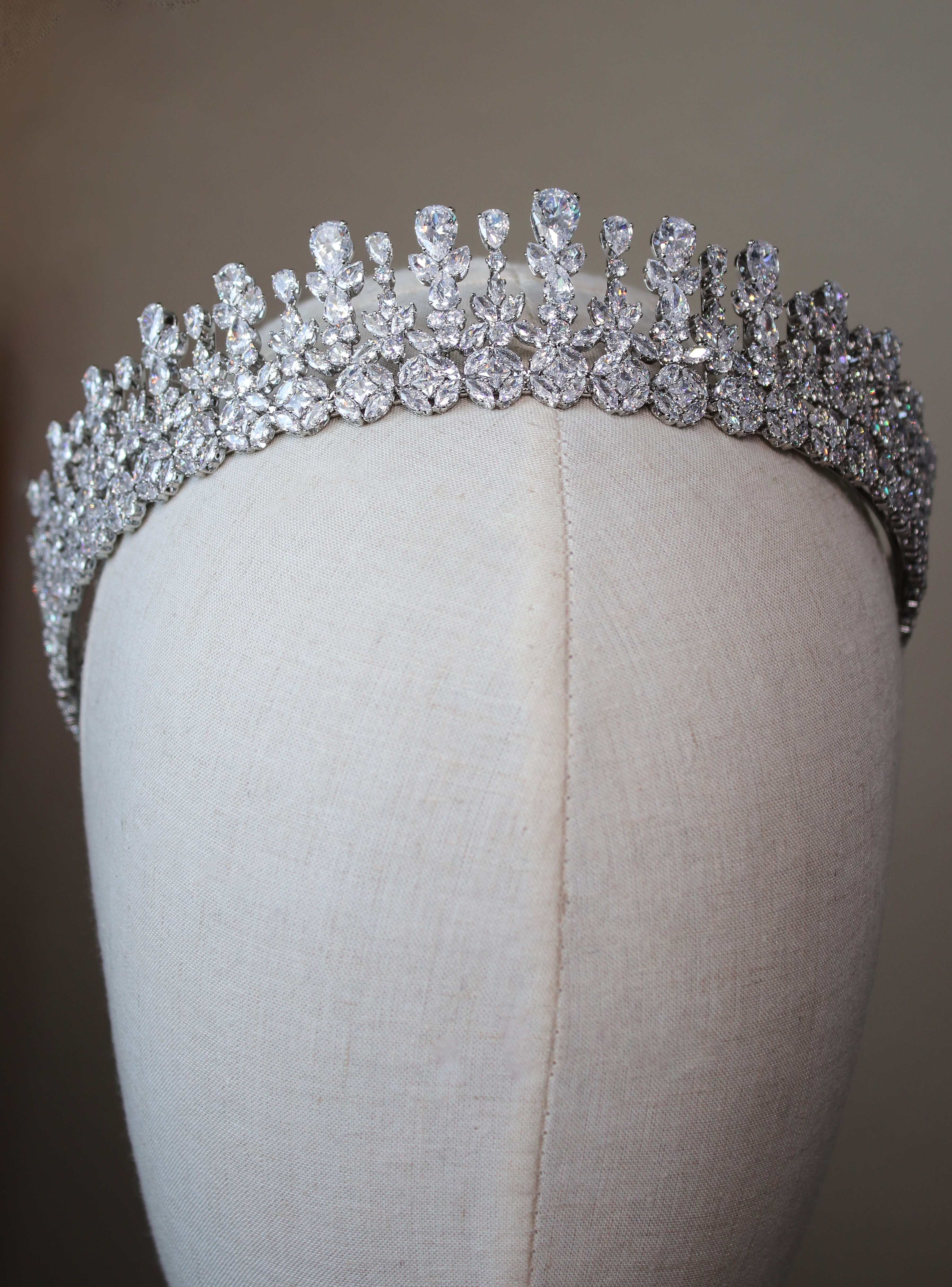 Elegant handcrafted bridal headpiece, luxury simulated diamond crown for statement wedding looks at EDEN LUXE Bridal