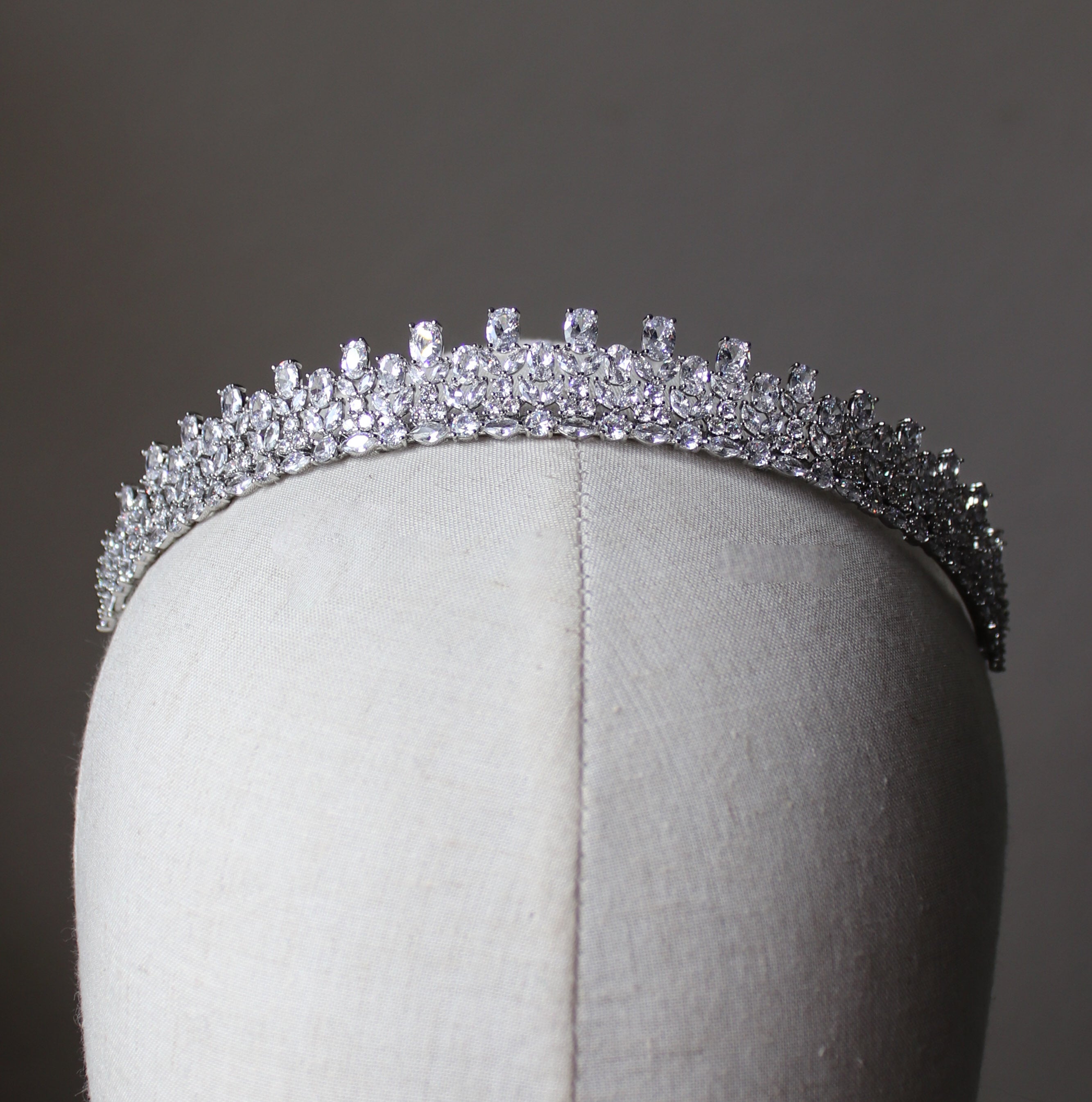 Quiet Luxury silver bridal tiara for classic and modern brides by EDEN LUXE Bridal