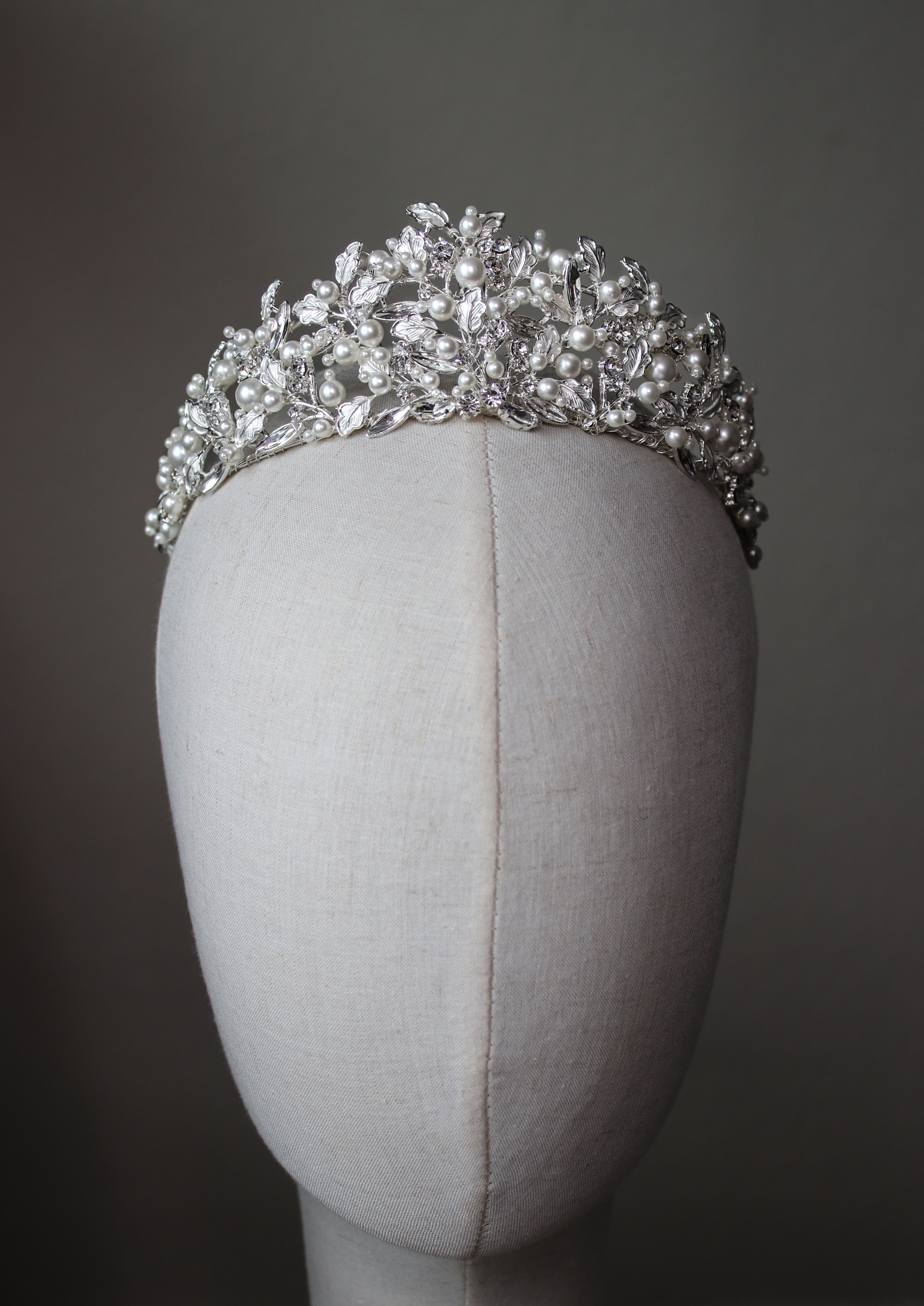 Silver Oak Leaf Bridal Tiara | EDEN LUXE Bridal