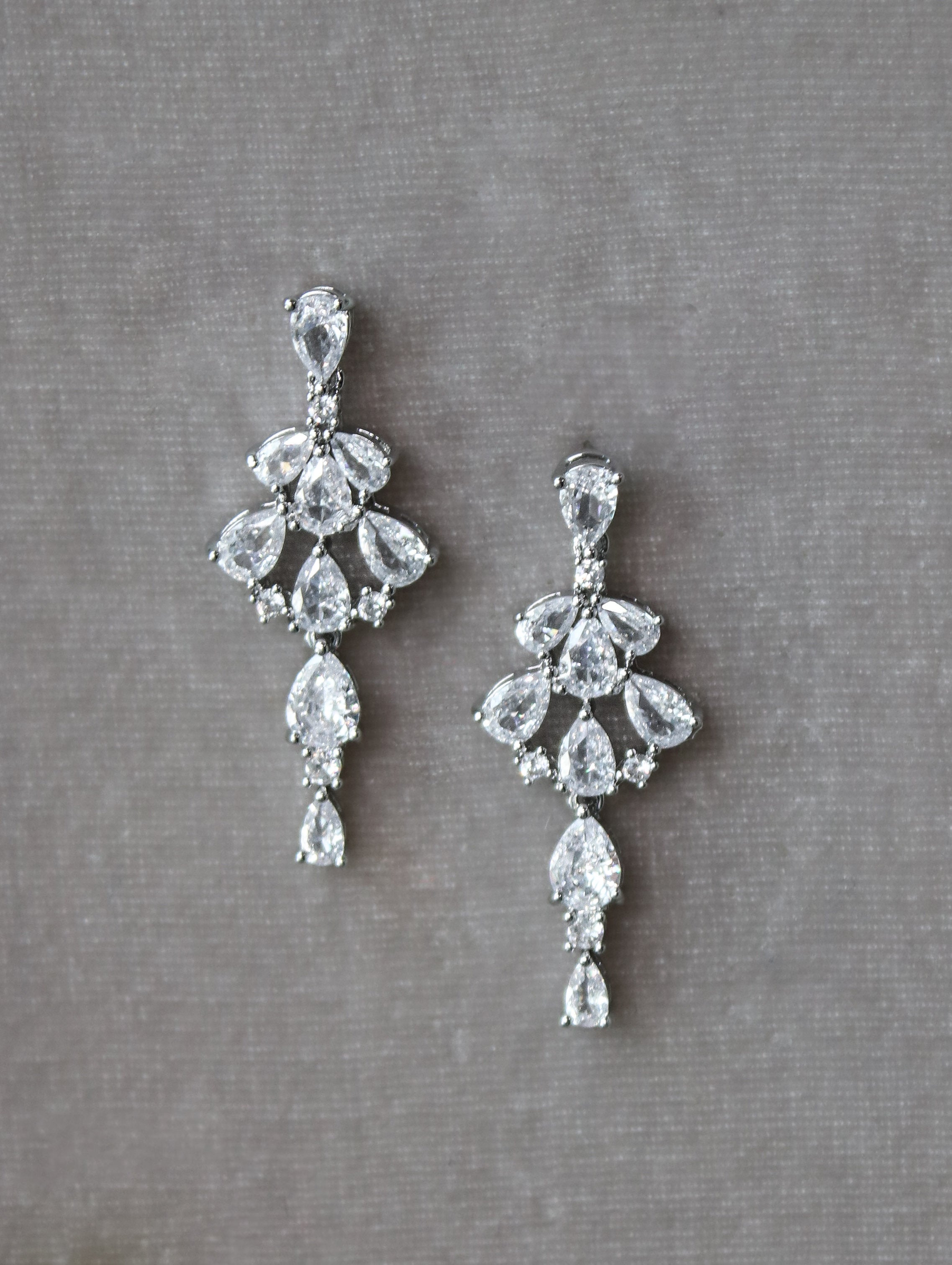 Simulated Diamond Chandelier Earrings | EDEN LUXE Bridal