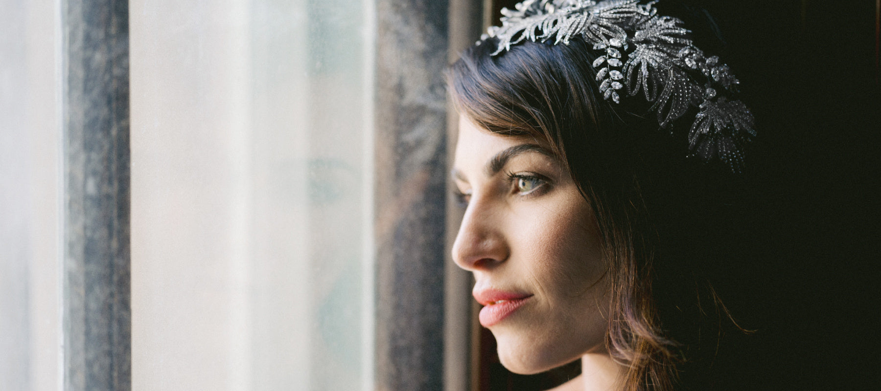 Bride wearing wedding Headpiece | EDEN LUXE Bridal