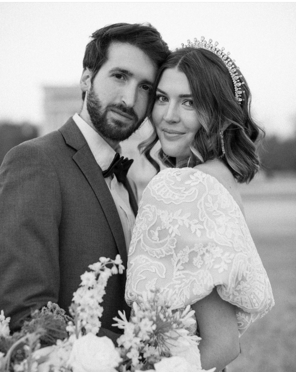 QUEEN ANNE Halo Tiara on Bride | EDEN LUXE Bridal