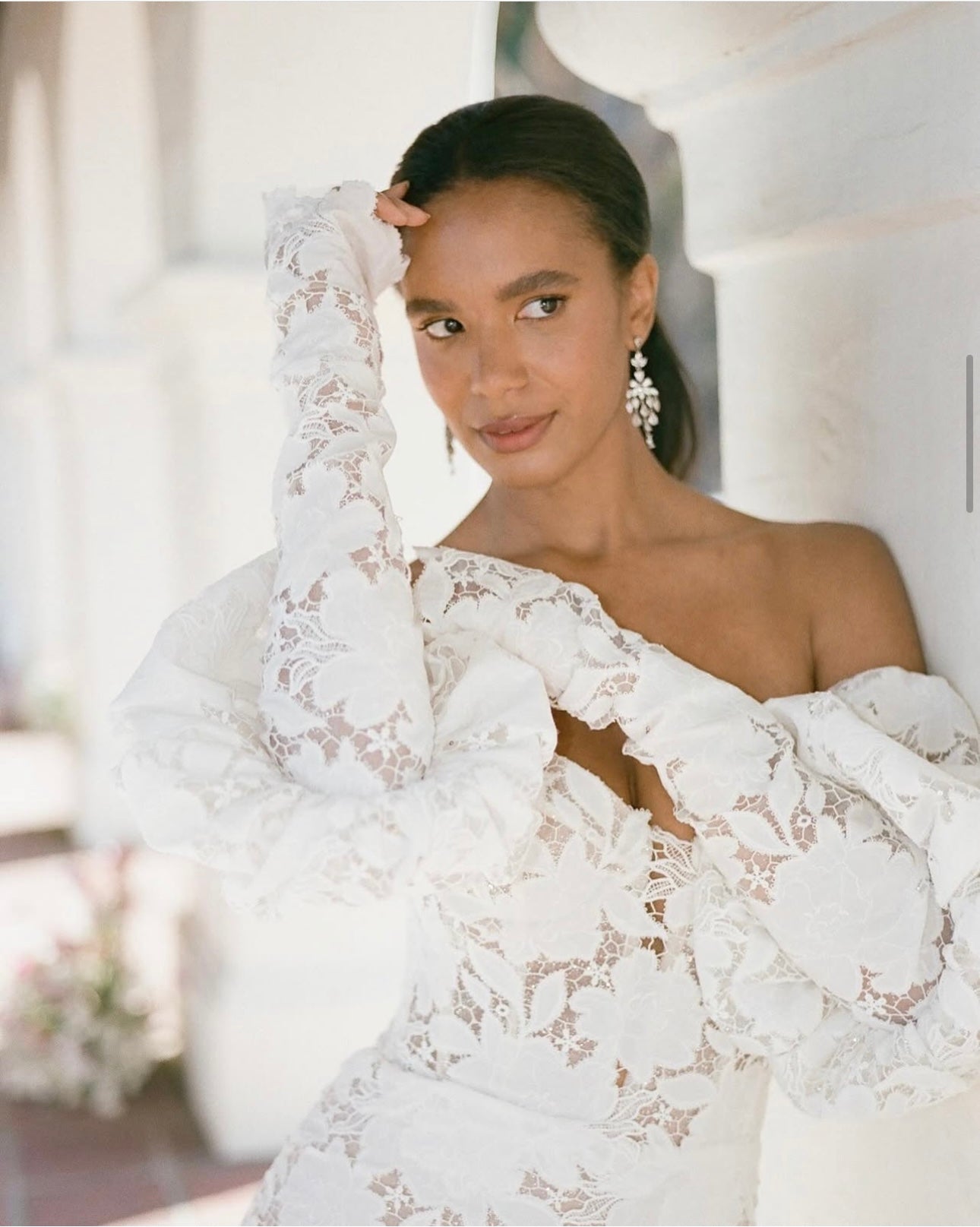 earrings with lace dress How to choose bridal earrings to suit your neckline