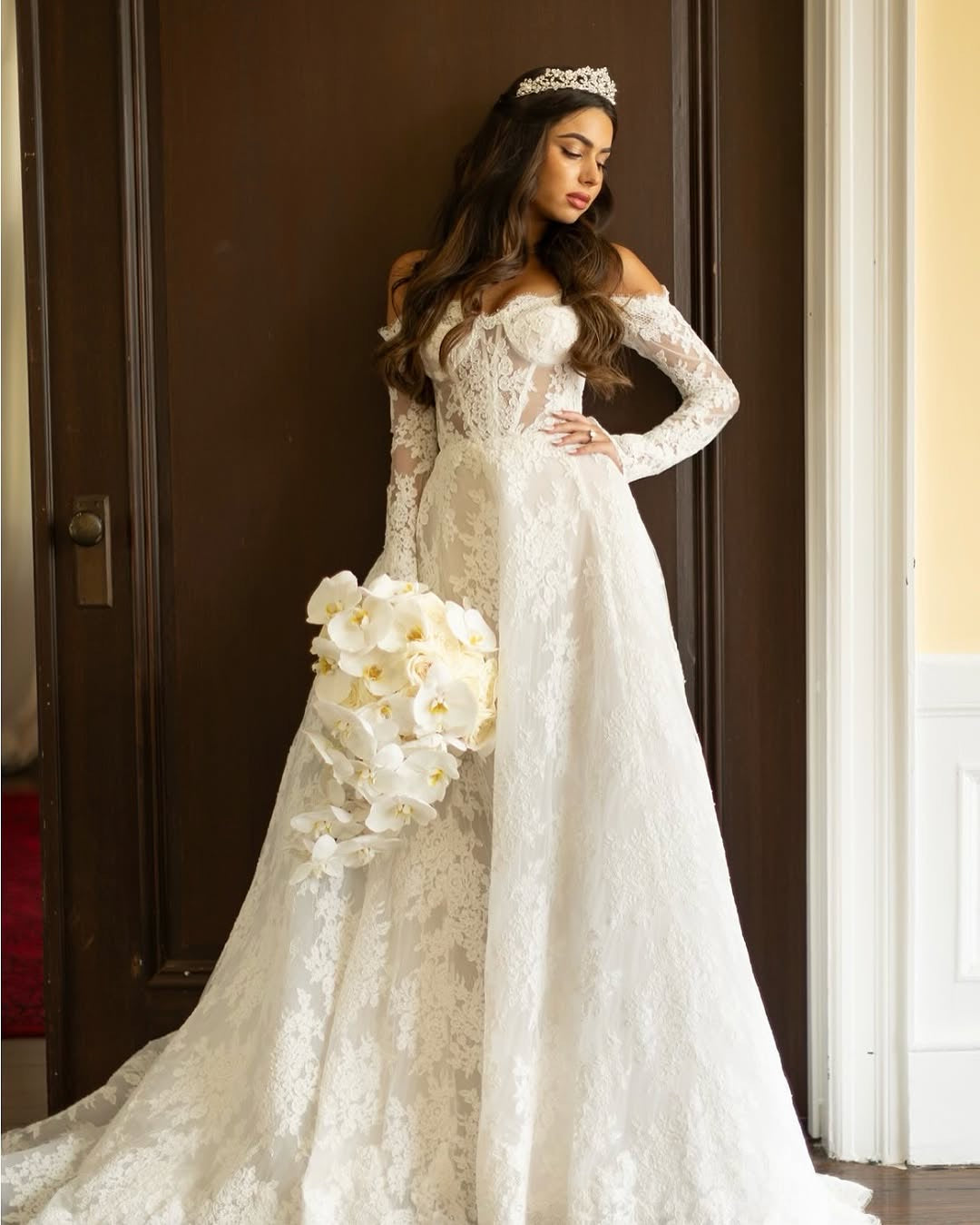 Real Bride wearing silver tiara | EDEN LUXE Bridal