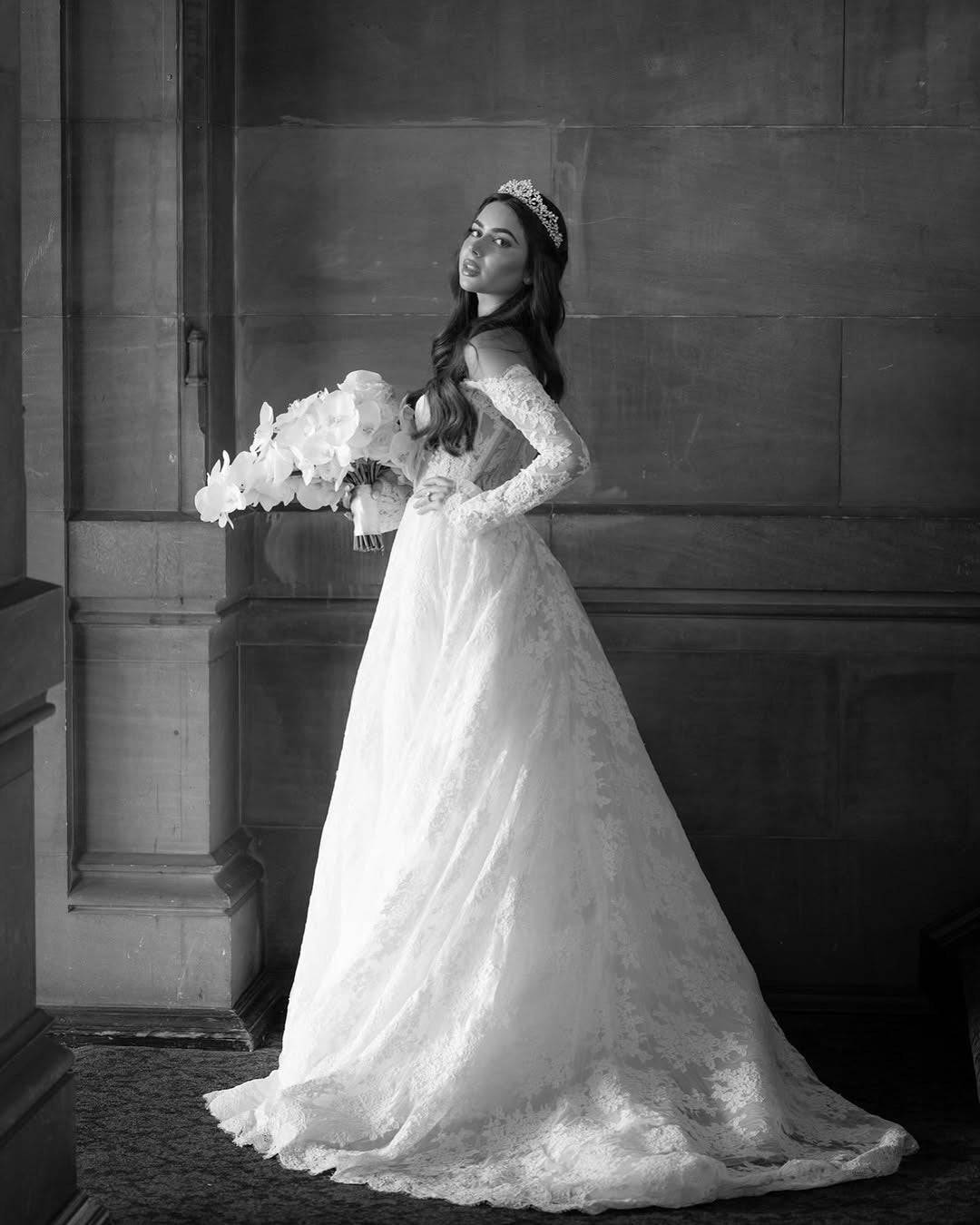 Real Bride wearing silver Renee tiara | EDEN LUXE Bridal