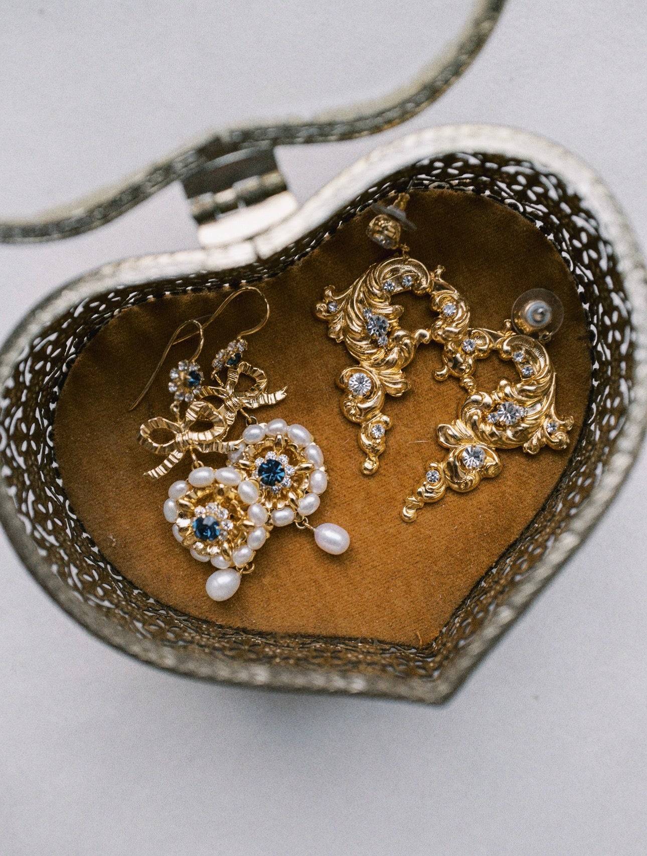 SOPHIE Statement Freshwater Pearl Antique Inspired Earrings - EDEN LUXE Everyday