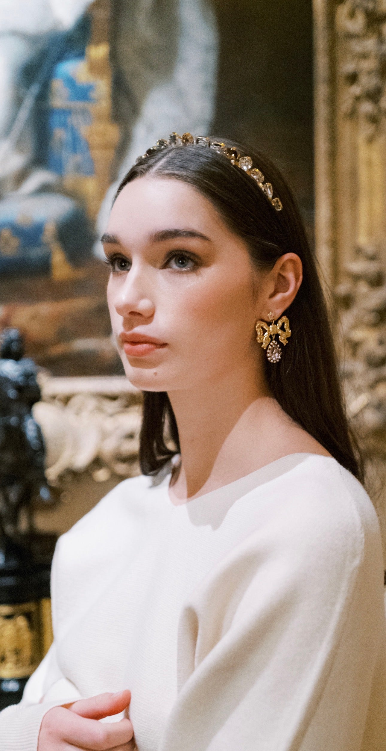 RACHEL Halo Everyday Tiara – 14k Gold Plated Swarovski Crystal Headband, Sophie Kaye x EDEN LUXE Everyday