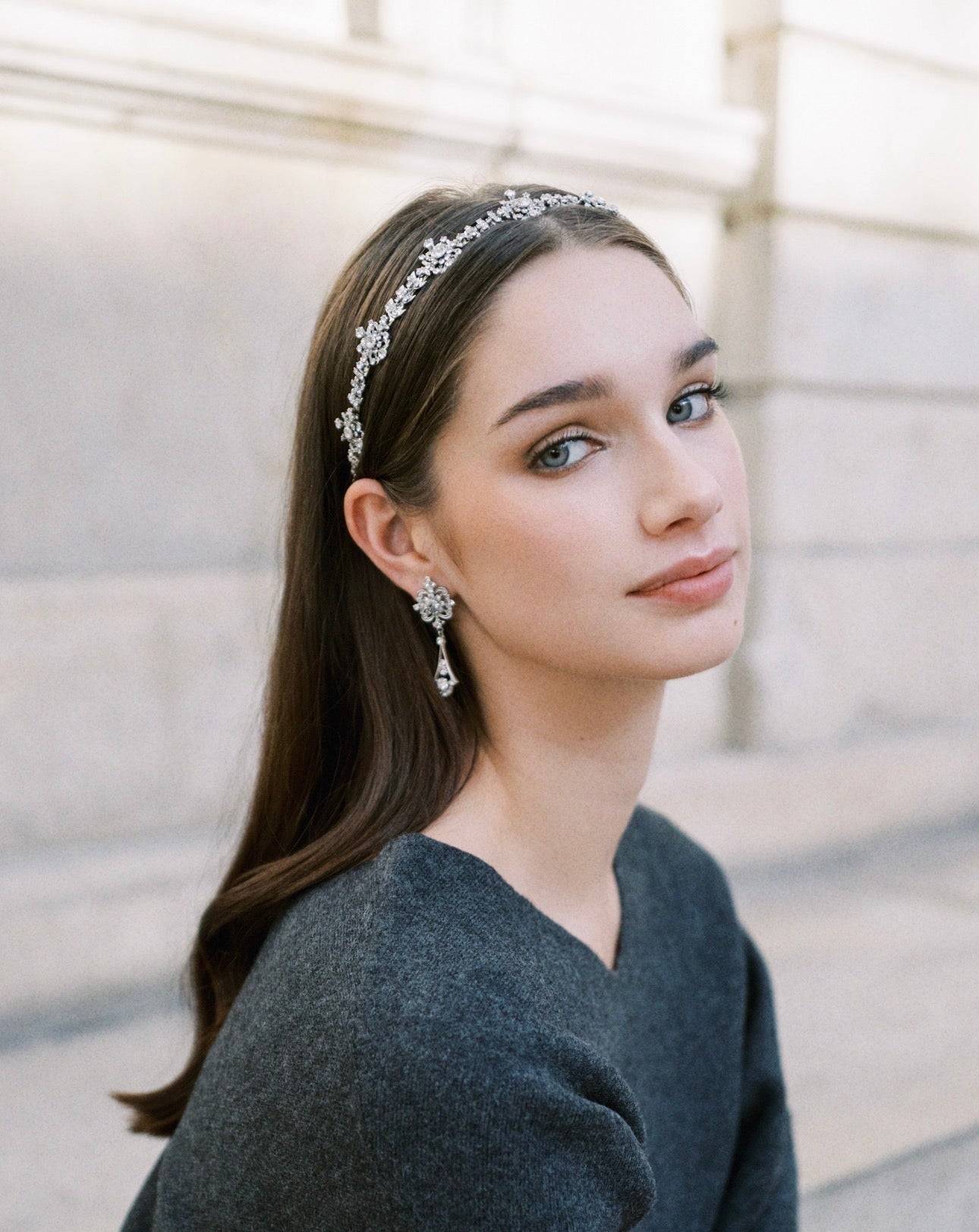WADE Headband Everyday Tiara – Tiffany and Co. 1900's Archival Necklace Inspired - Swarovski Crystal Headband Sophie Kaye x EDEN LUXE Everyday
