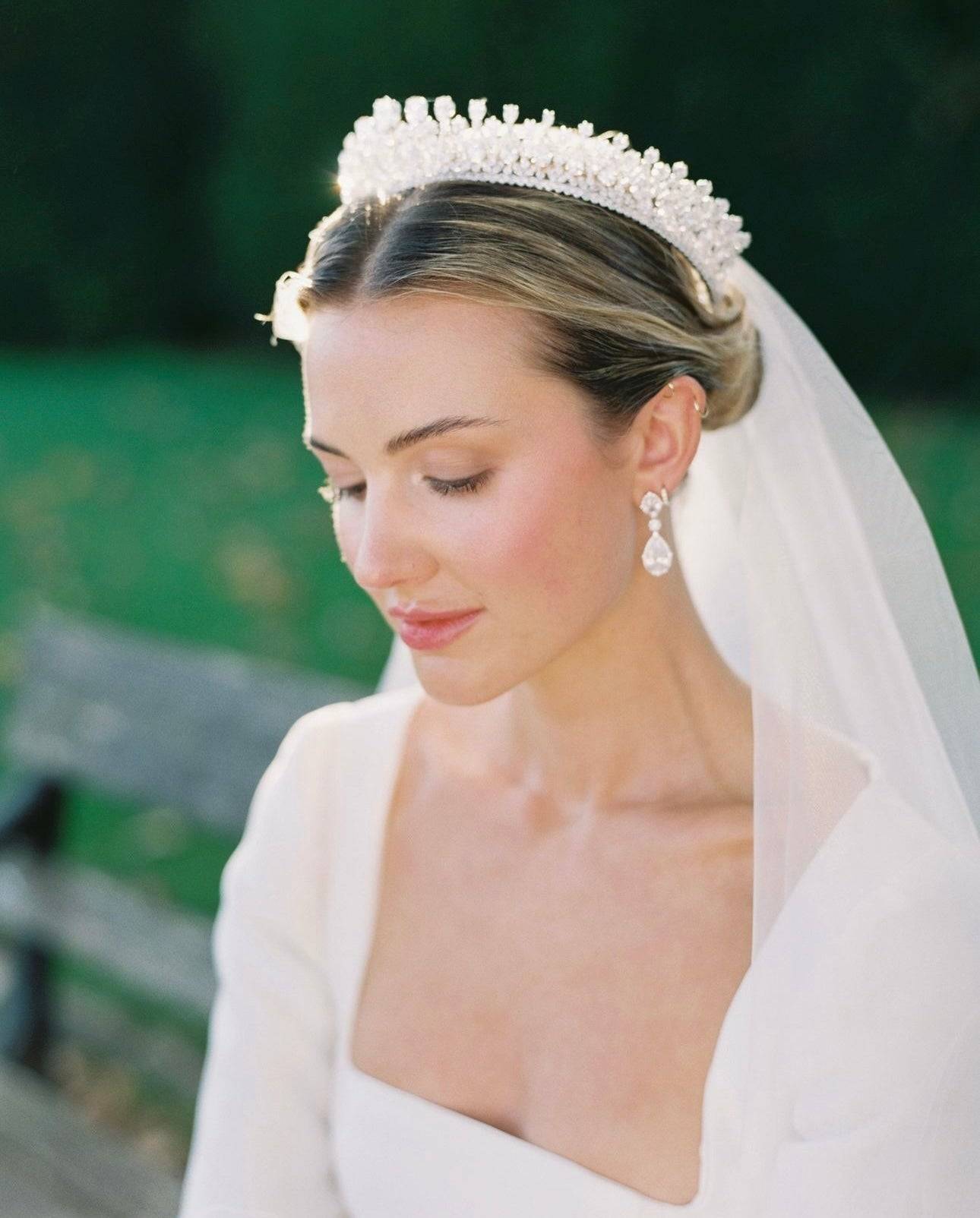 Crown and Veil on Bride | EDEN LUXE Bridal