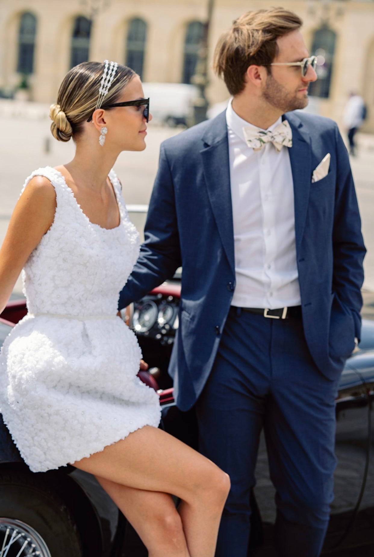 Wedding Earrings for Brides RIANN Simulated Diamond Floral Leaf Bridal Earrings | EDEN LUXE Bridal