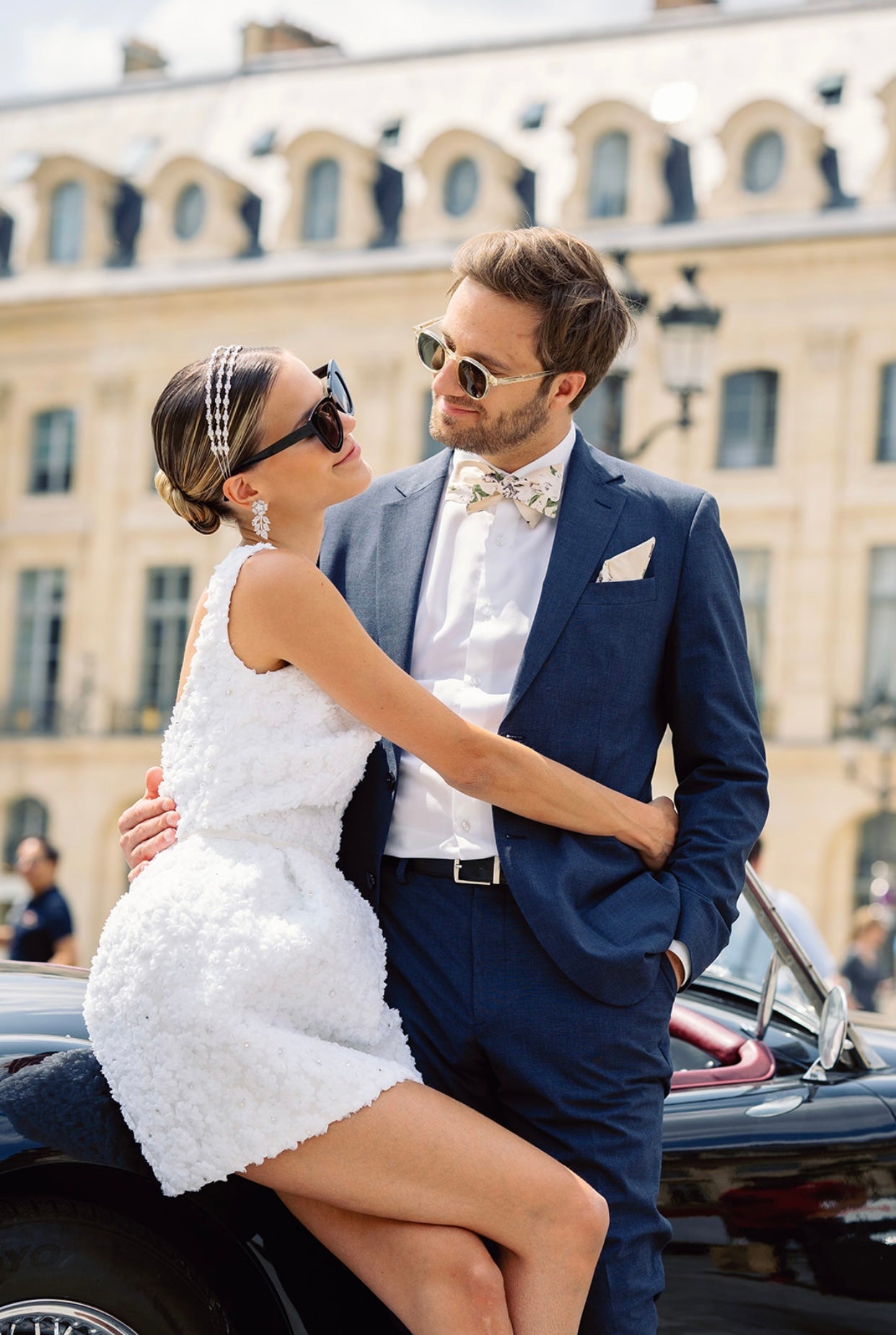 Wedding Earrings for Brides RIANN Simulated Diamond Floral Leaf Bridal Earrings | EDEN LUXE Bridal