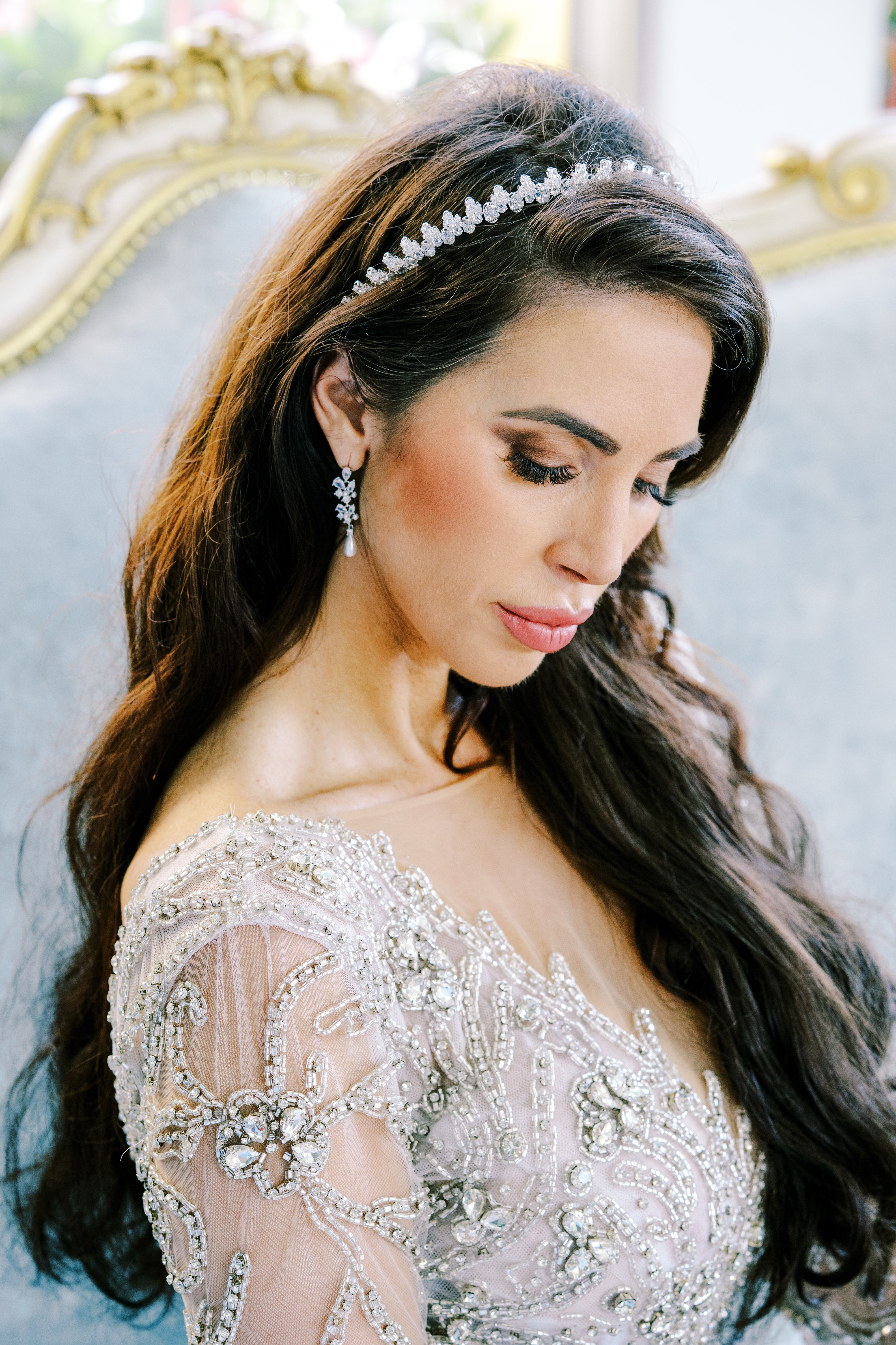 DANSBURY Simulated Diamond Headband Tiara