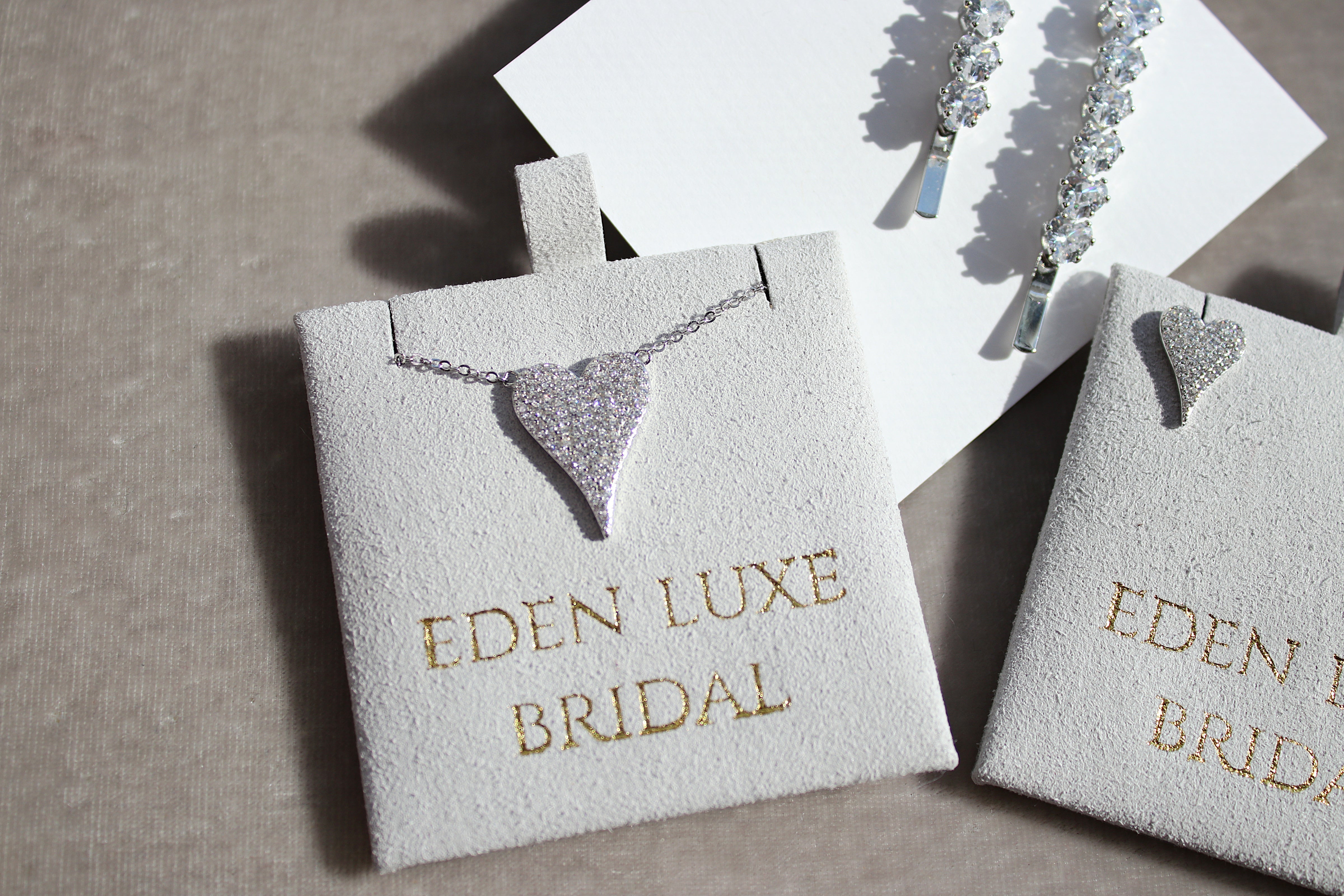 Silver Heart Necklace | EDEN LUXE Bridal