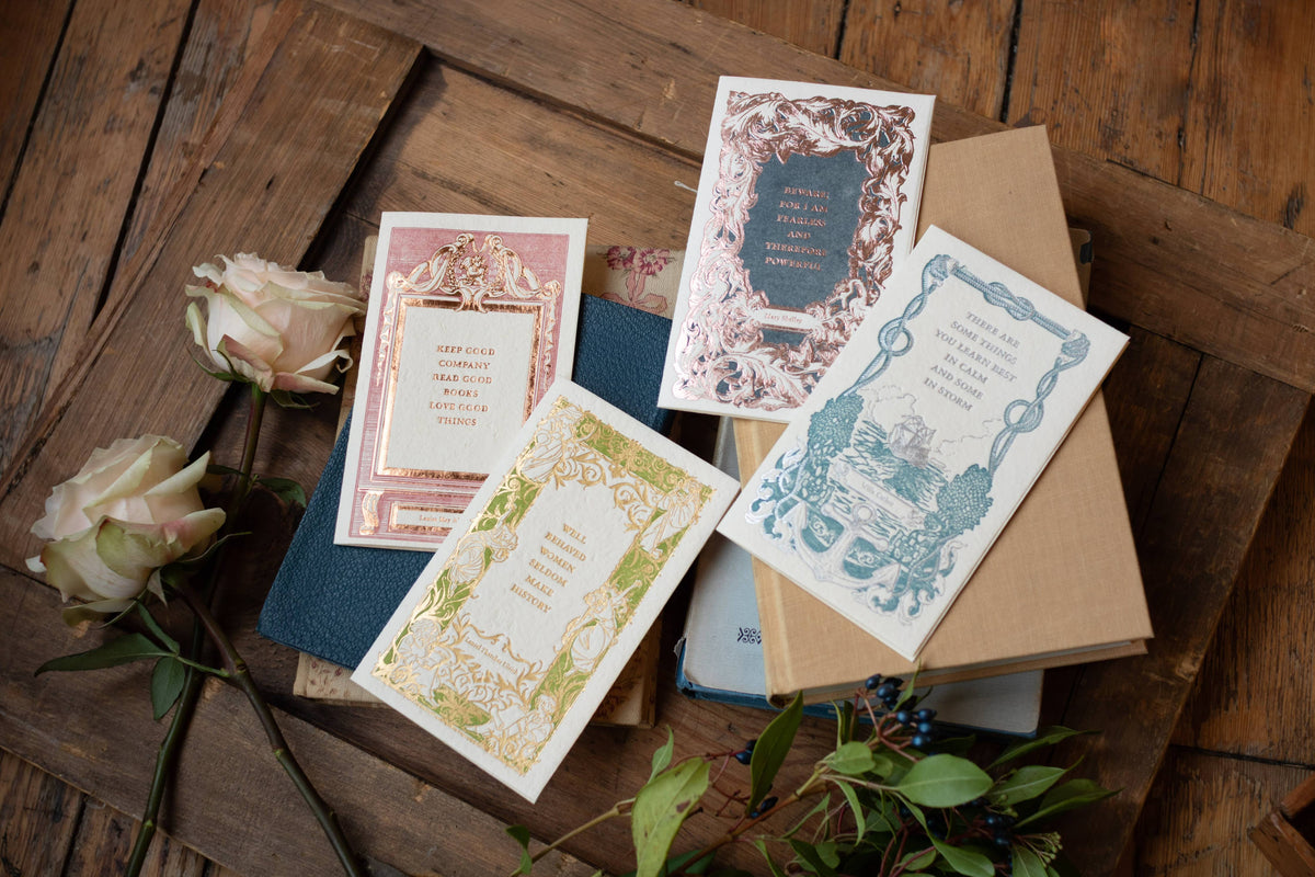 Mary Shelley Quote Foil Letterpress Folded Card
