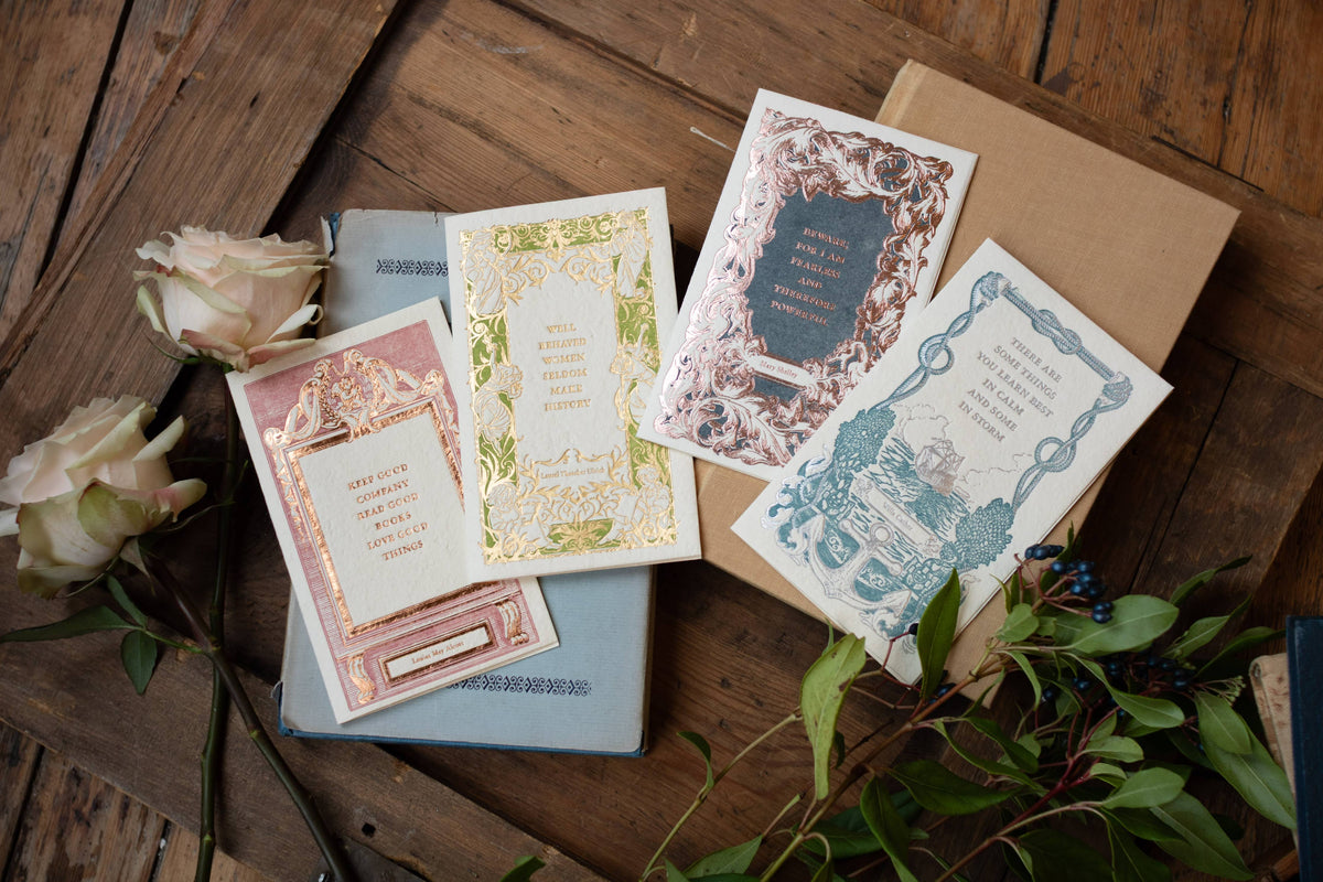 Mary Shelley Quote Foil Letterpress Folded Card