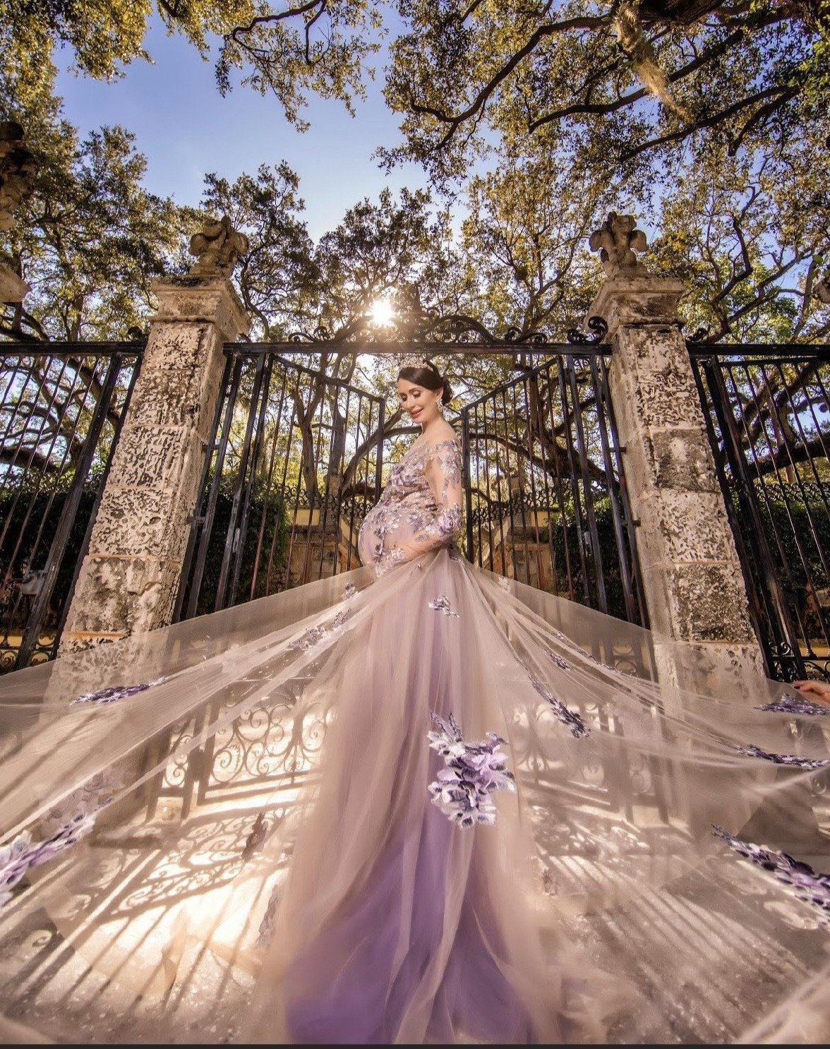 EDEN LUXE Bridal Tiara, Tiaras GENEVIEVE Tiara and Earrings Set with Citrine, Blue Topaz and Amethyst Briolettes