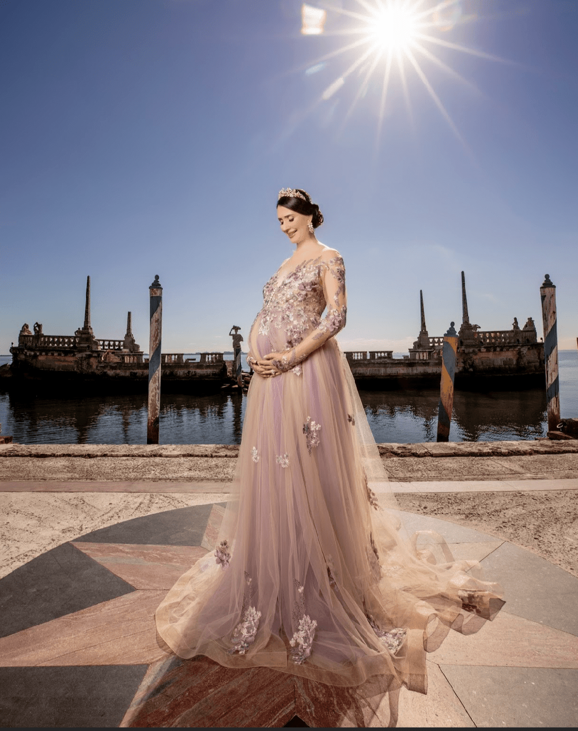 EDEN LUXE Bridal Tiara, Tiaras GENEVIEVE Tiara and Earrings Set with Citrine, Blue Topaz and Amethyst Briolettes