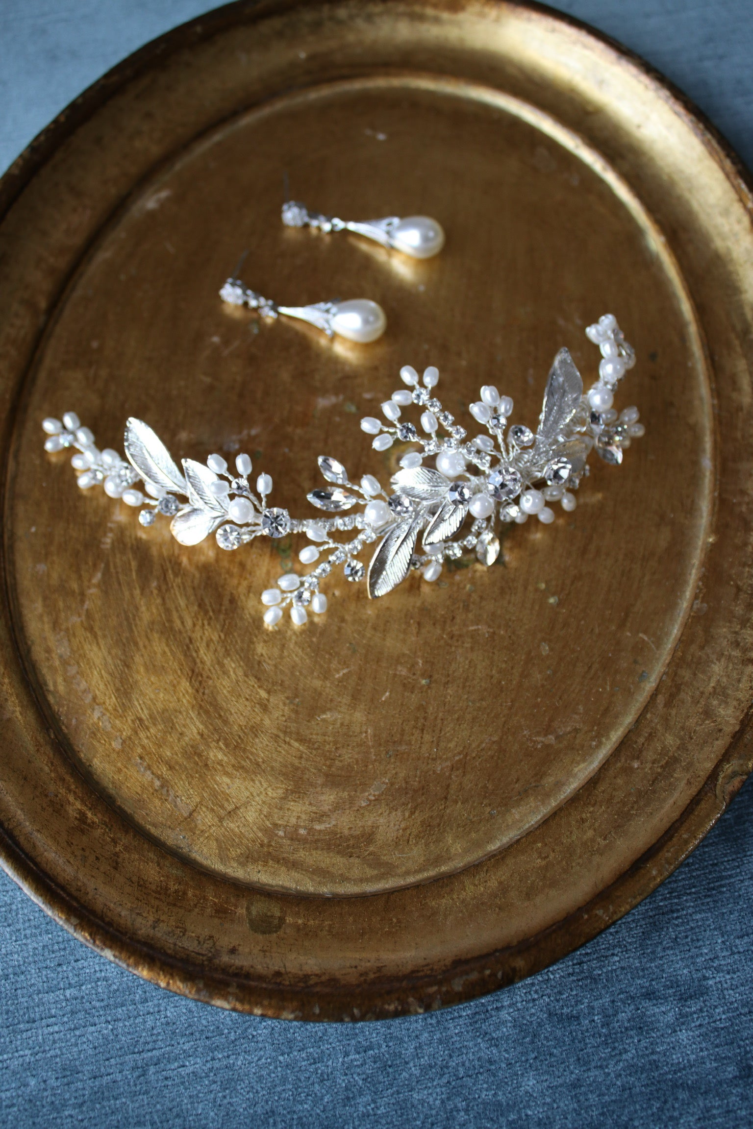 Bridal Hair Clip Headpiece with Matching Earrings | EDEN LUXE Bridal