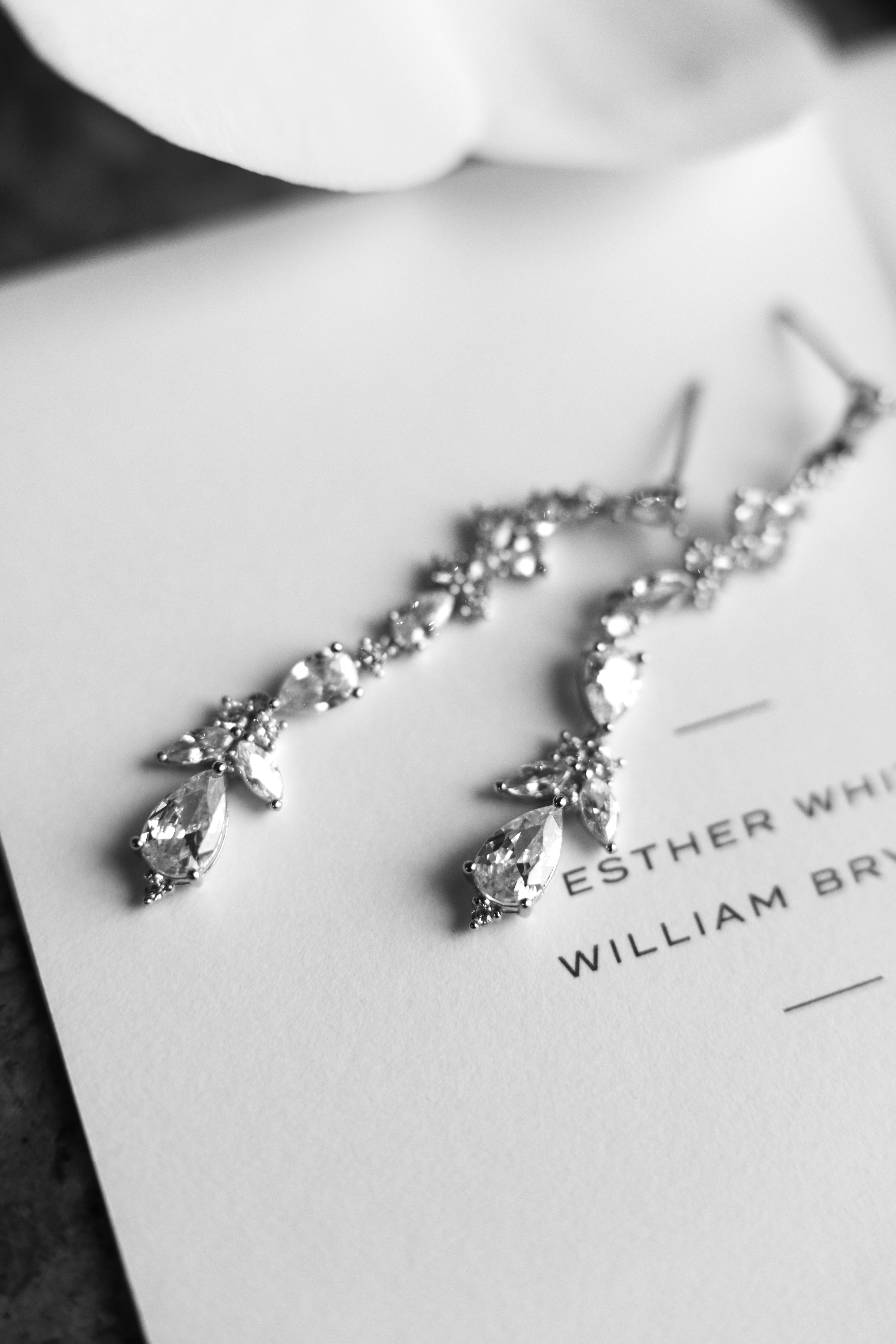 HOPE Wedding Earrings Simulated Diamond Drop Earrings