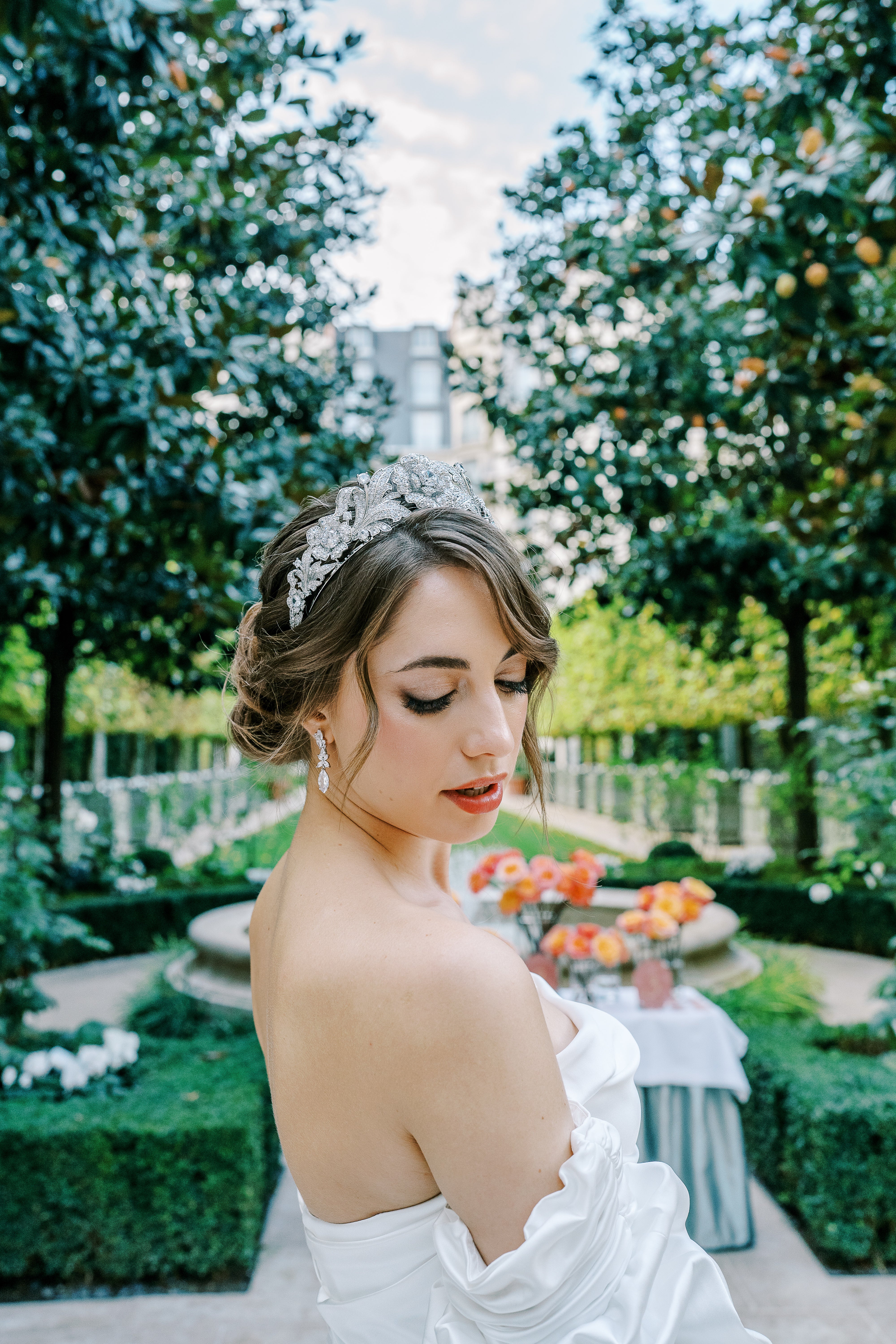 LETIZIA Simulated Diamond Royal Bridal Crown