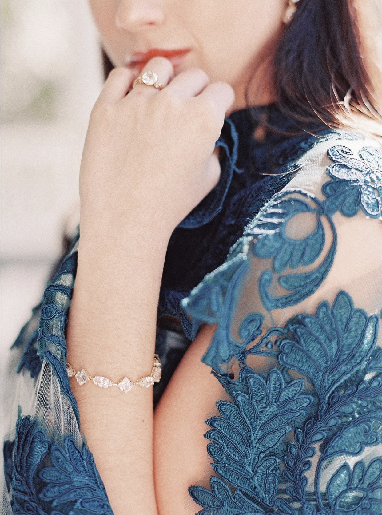 EDEN LUXE Bridal Bracelet BRYN Simulated Diamonds Earrings and Bracelet Set