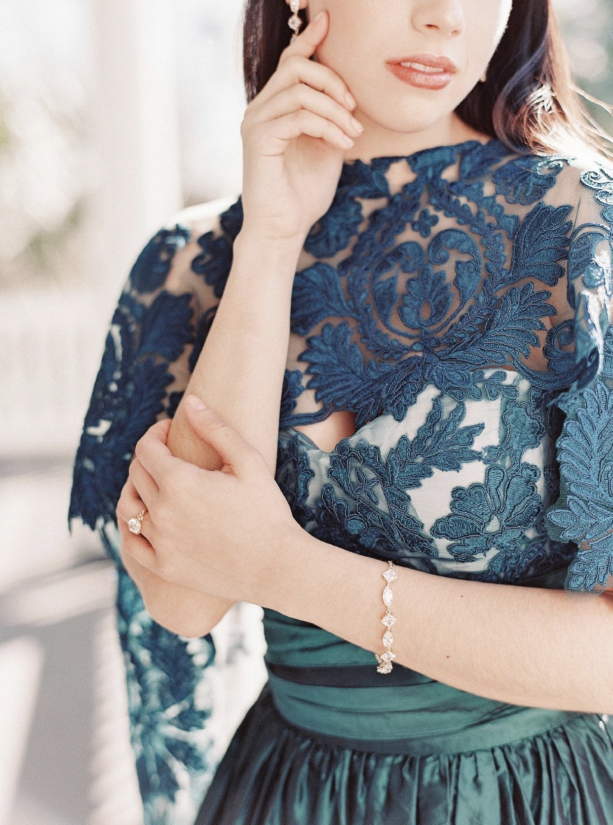 EDEN LUXE Bridal Bracelet BRYN Simulated Diamonds Earrings and Bracelet Set