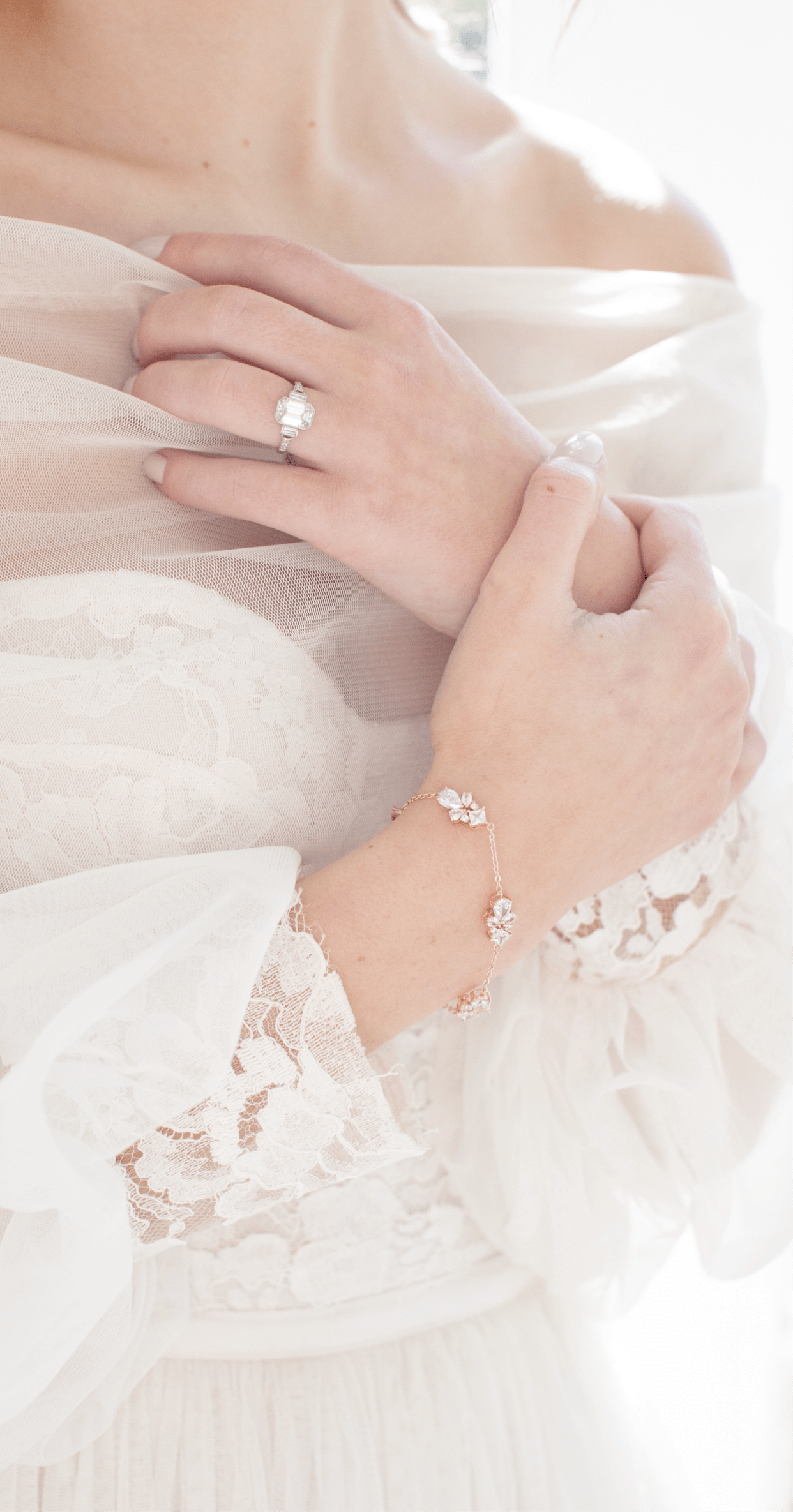 EDEN LUXE Bridal Bracelet CHERIE Simulated Diamond Earrings and Bracelet Set