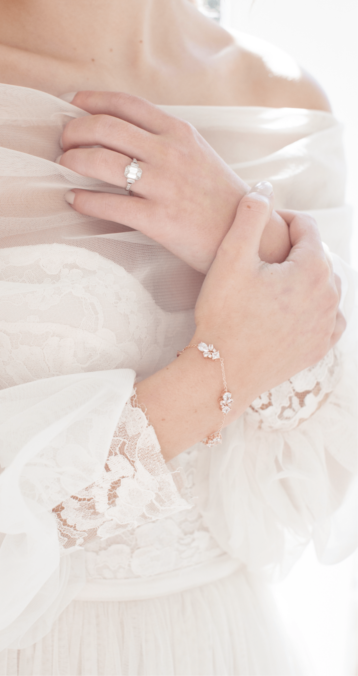 EDEN LUXE Bridal Bracelet CHERIE Simulated Diamonds Earrings and Bracelet Set