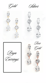 EDEN LUXE Bridal Bracelet Rose Gold BRYN Simulated Diamonds Earrings and Bracelet Set