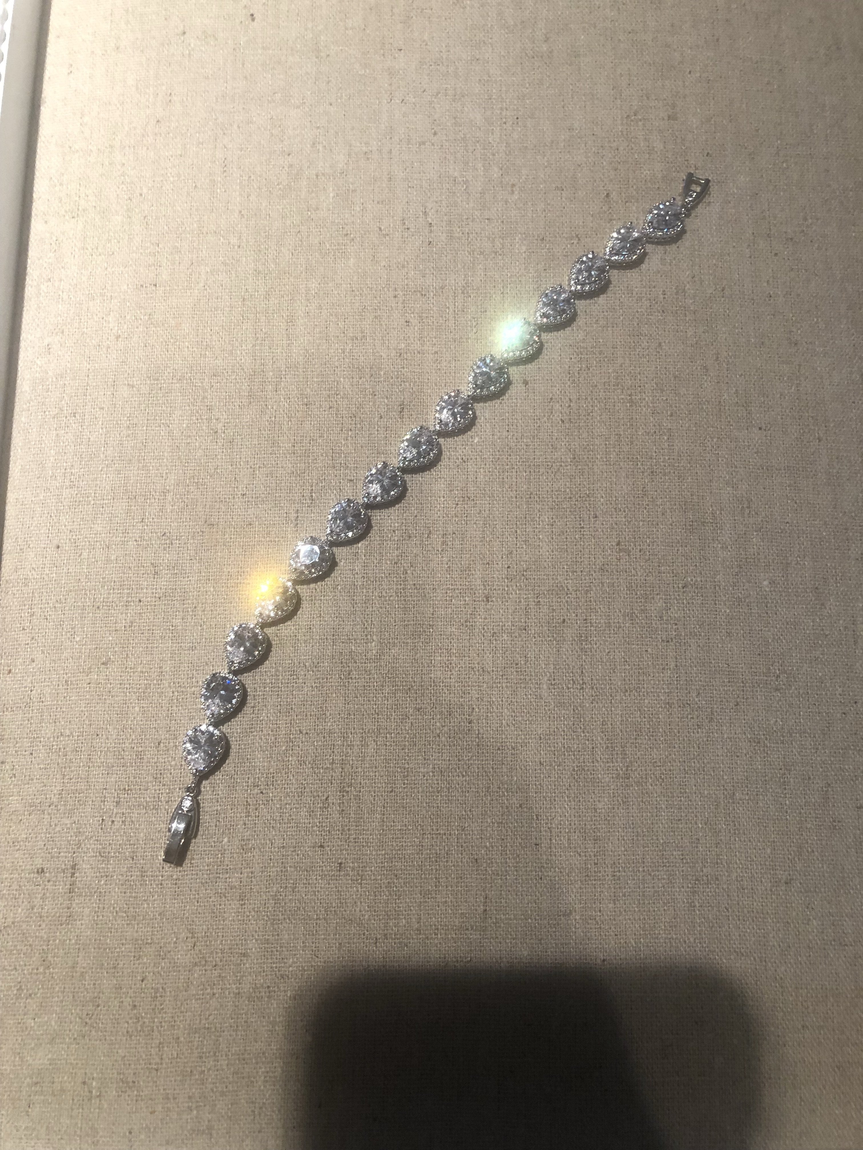 EDEN LUXE Bridal Bracelets, Bracelet DIANA Silver Simulated Diamond Bracelet