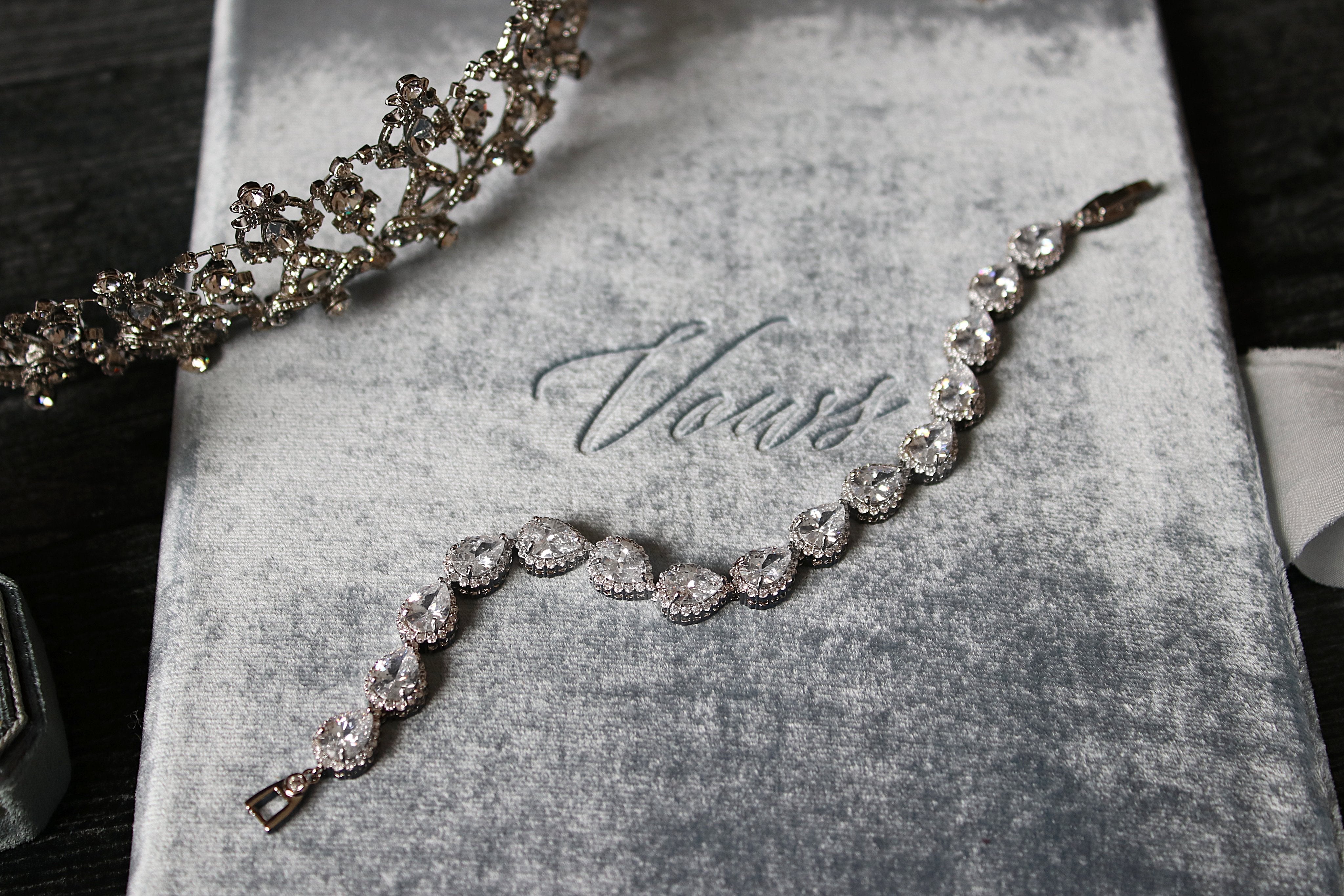 EDEN LUXE Bridal Bracelets, Bracelet DIANA Simulated Diamond Bracelet