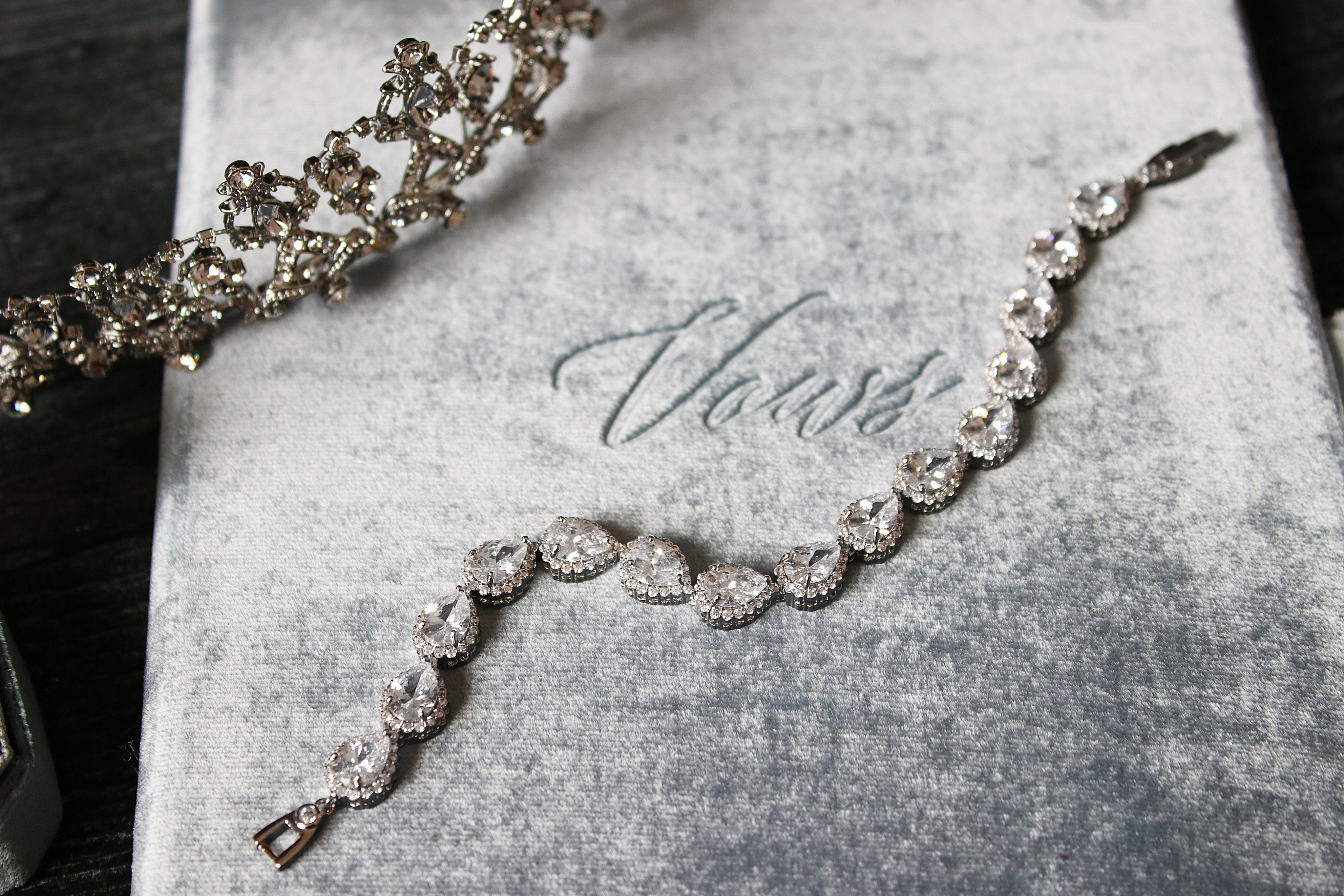 EDEN LUXE Bridal Bracelets, Bracelet Silver DIANA Simulated Diamond Bracelet