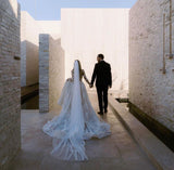 EDEN LUXE Bridal Bridal Veils KATHERINE Royal Cathedral English Net 1 Layer Bridal Veil