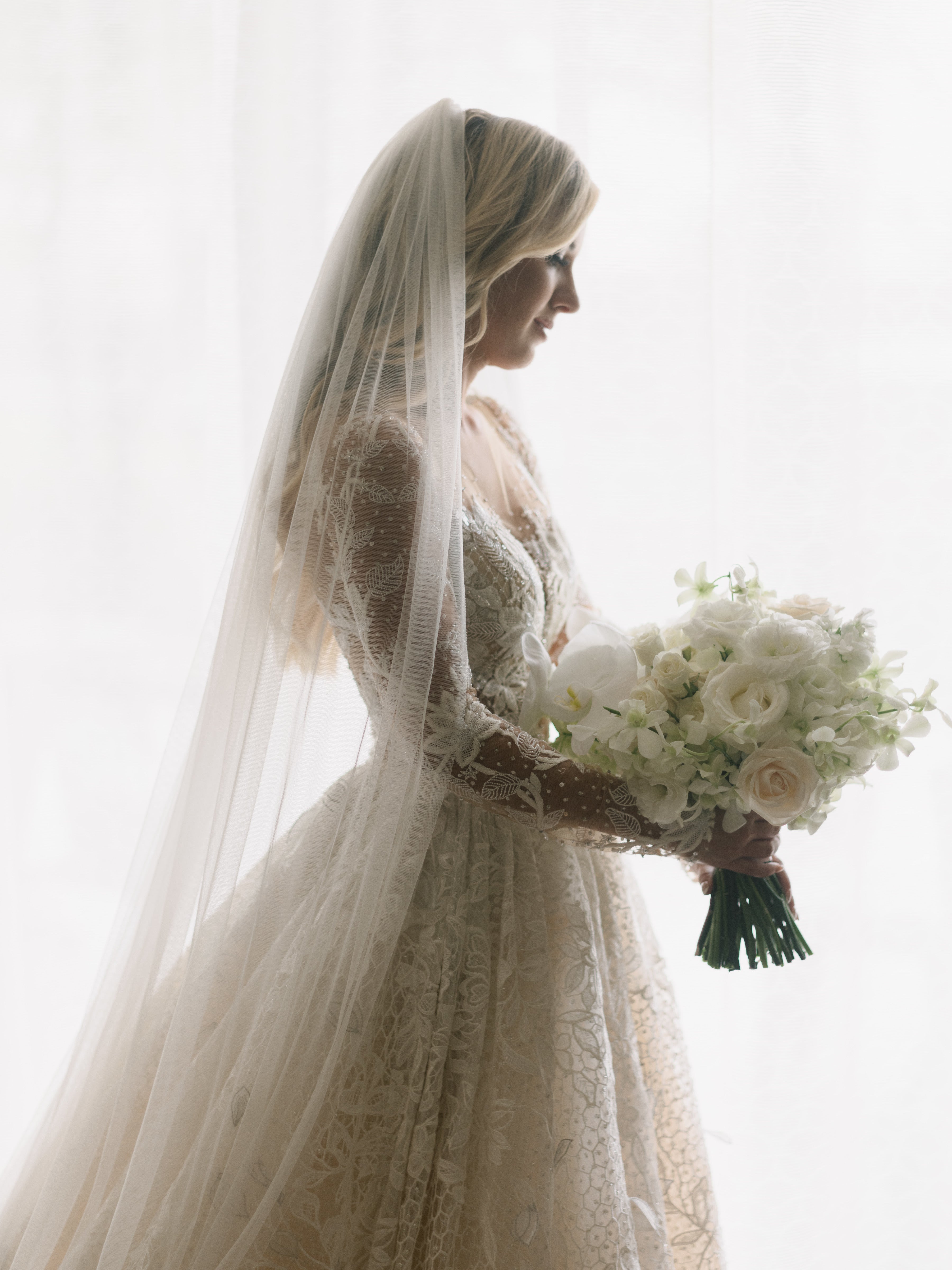 EDEN LUXE Bridal Bridal Veils KATHERINE Royal Cathedral English Net 1 Layer Bridal Veil