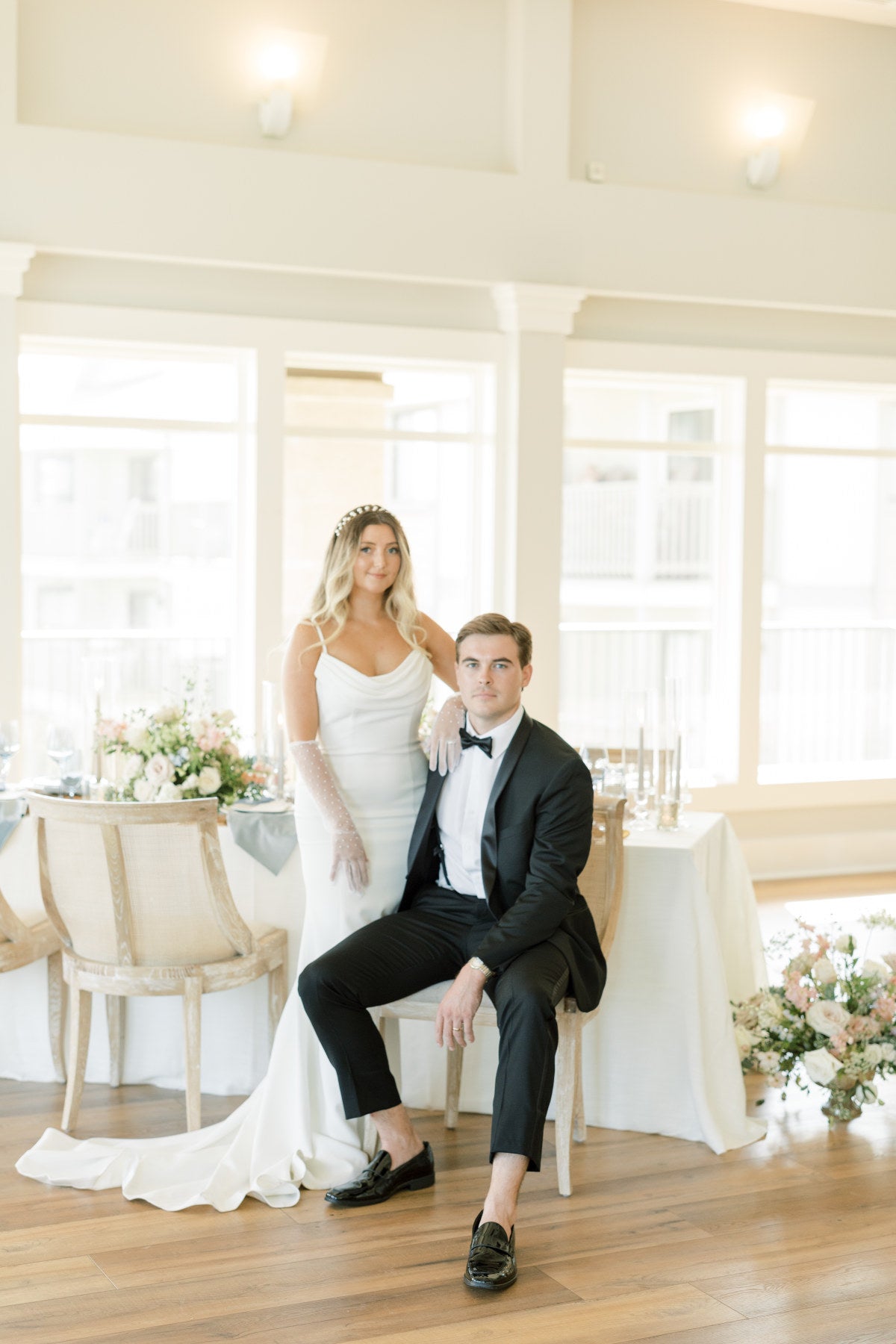 EDEN LUXE Bridal Costume Gloves DAPHNE Elbow Length Tulle and Pearl Bridal Gloves