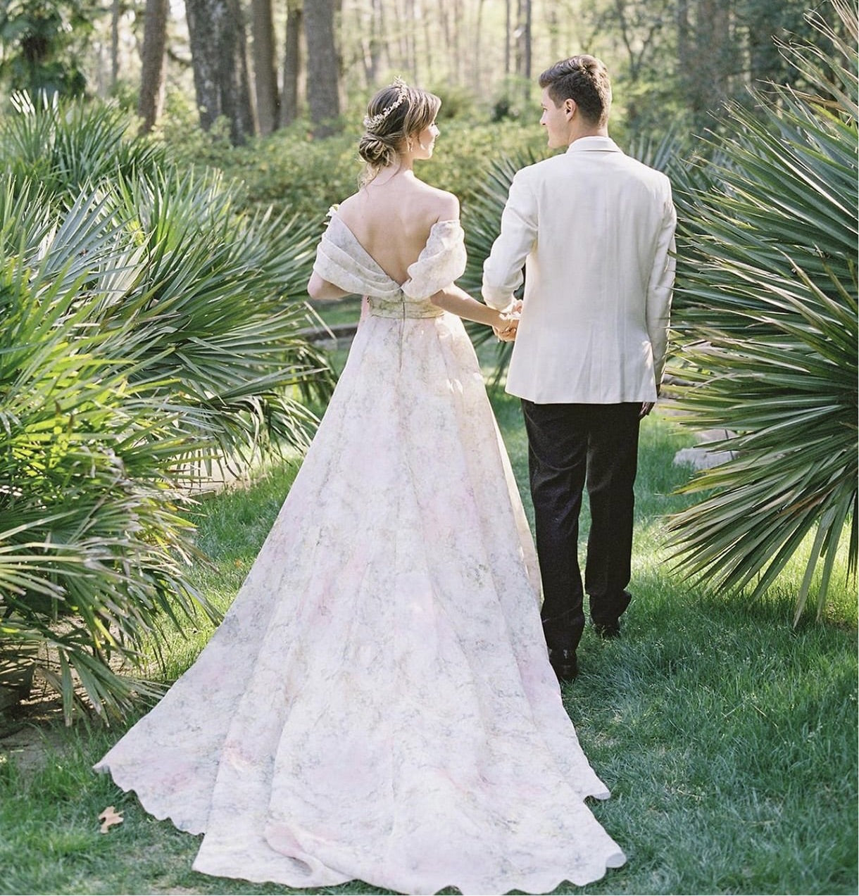 EDEN LUXE Bridal Crown GENEVIEVE Gilded Blossoms Full Bridal Crown