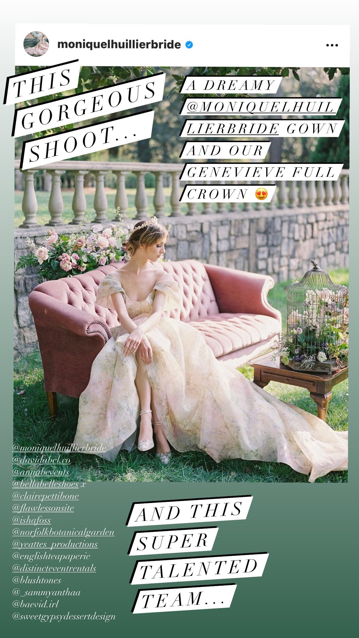 EDEN LUXE Bridal Crown GENEVIEVE Gilded Blossoms Full Bridal Crown