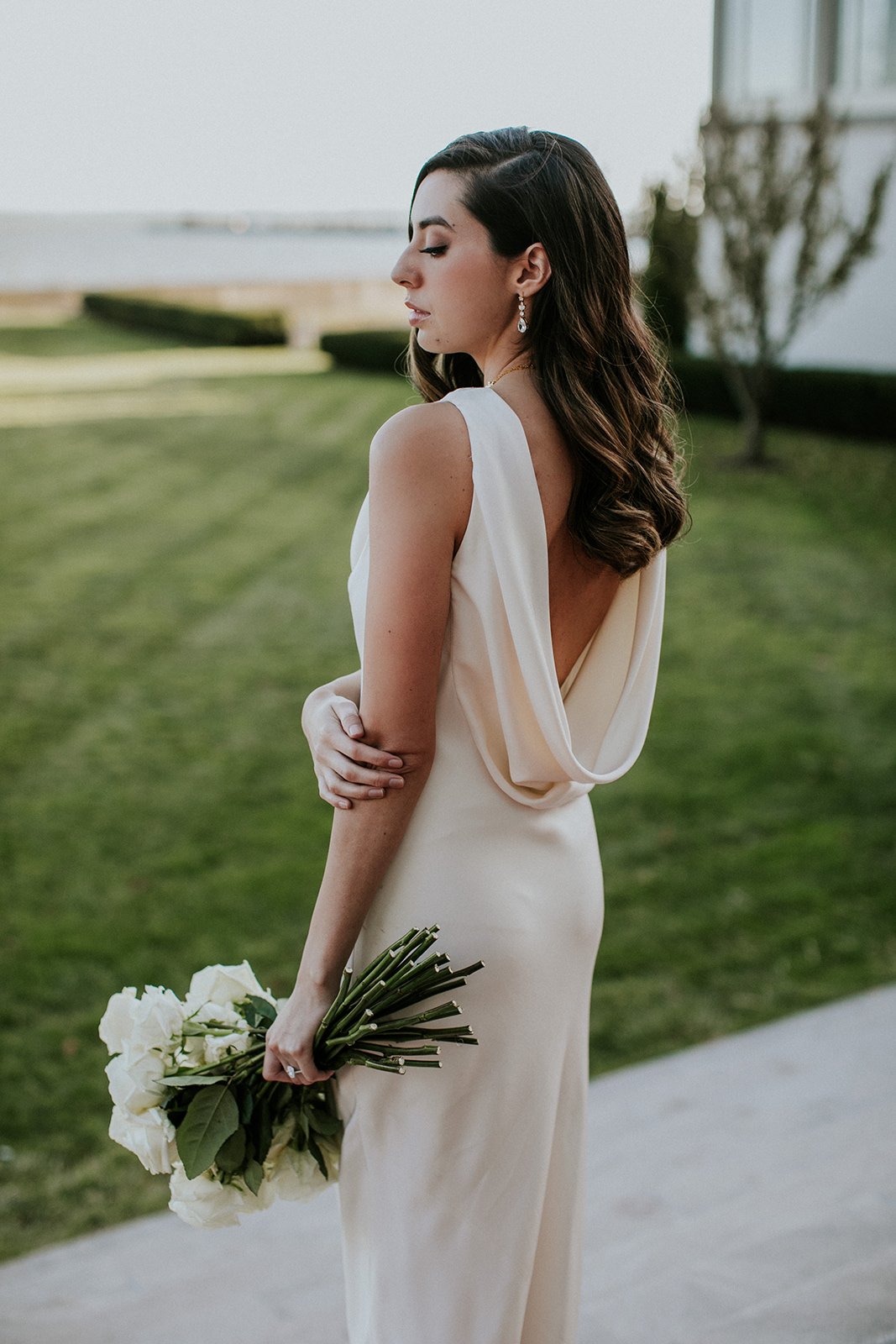 EDEN LUXE Bridal Earrings ADELIE Gold Bridal Drop Earrings