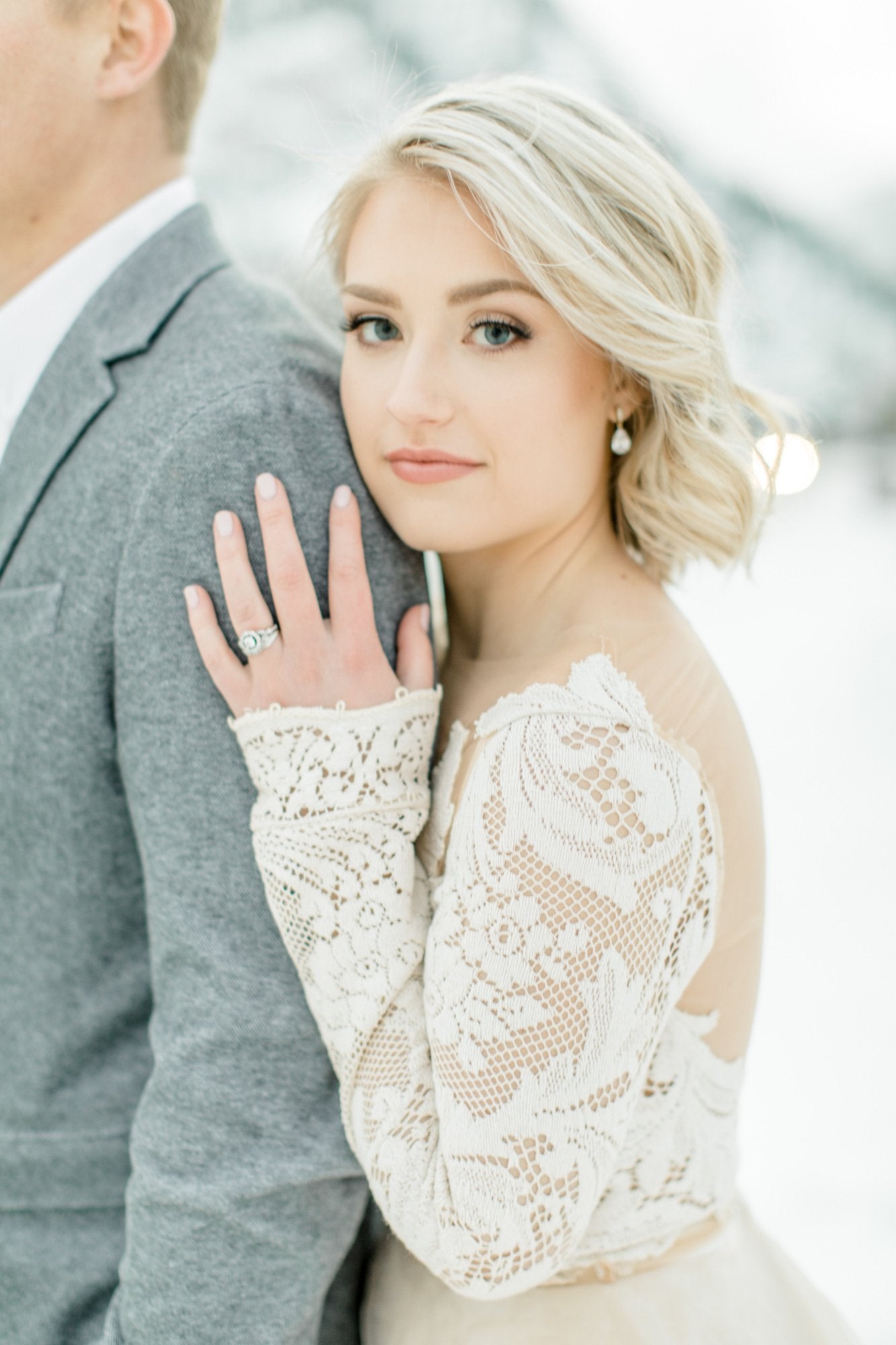 EDEN LUXE Bridal Earrings CAMILLE Simulated Diamond Drop Earrings and Necklace Set