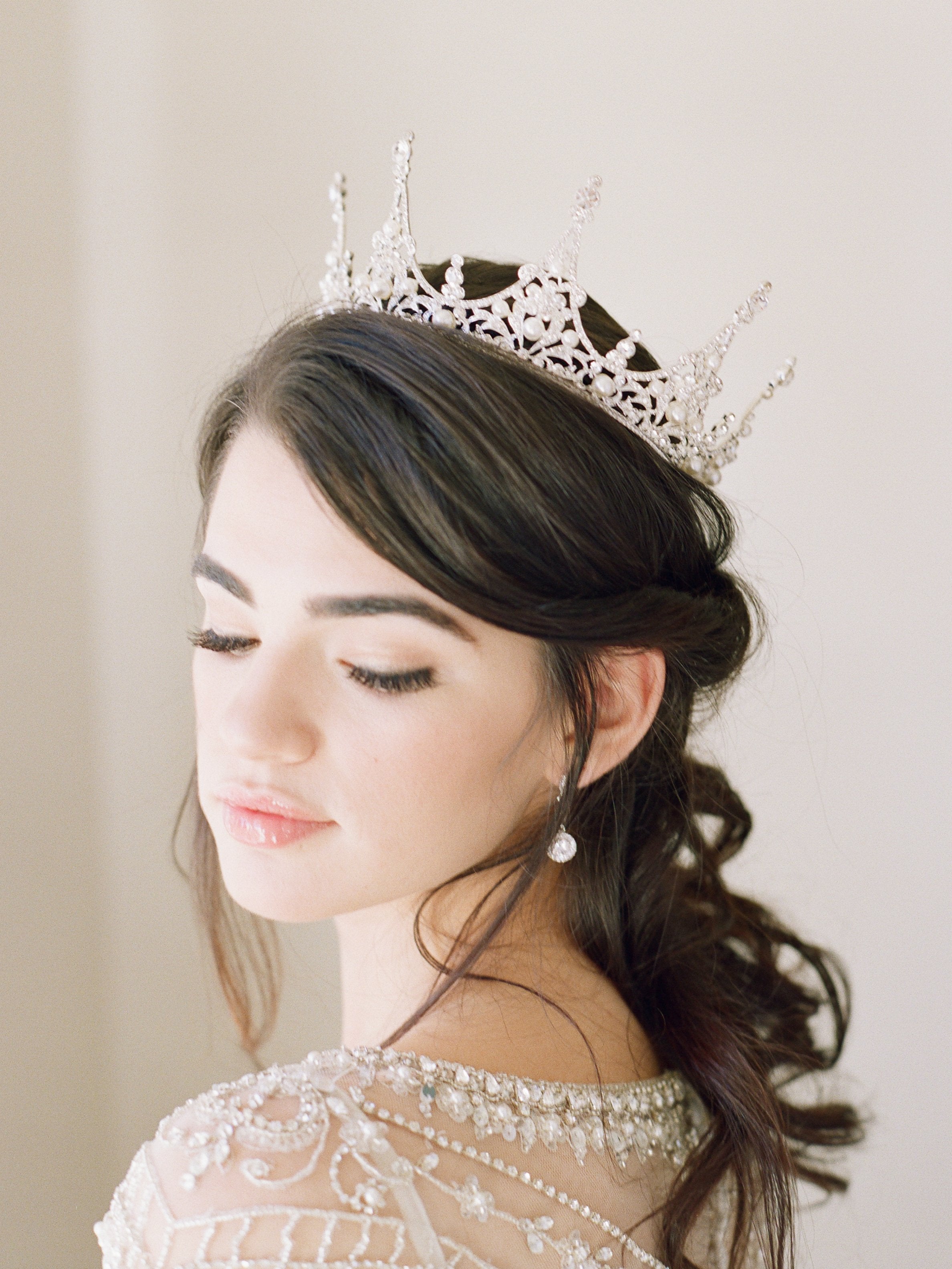 EDEN LUXE Bridal Earrings CHARMAINE Simulated Diamond Delicate Drop Earrings